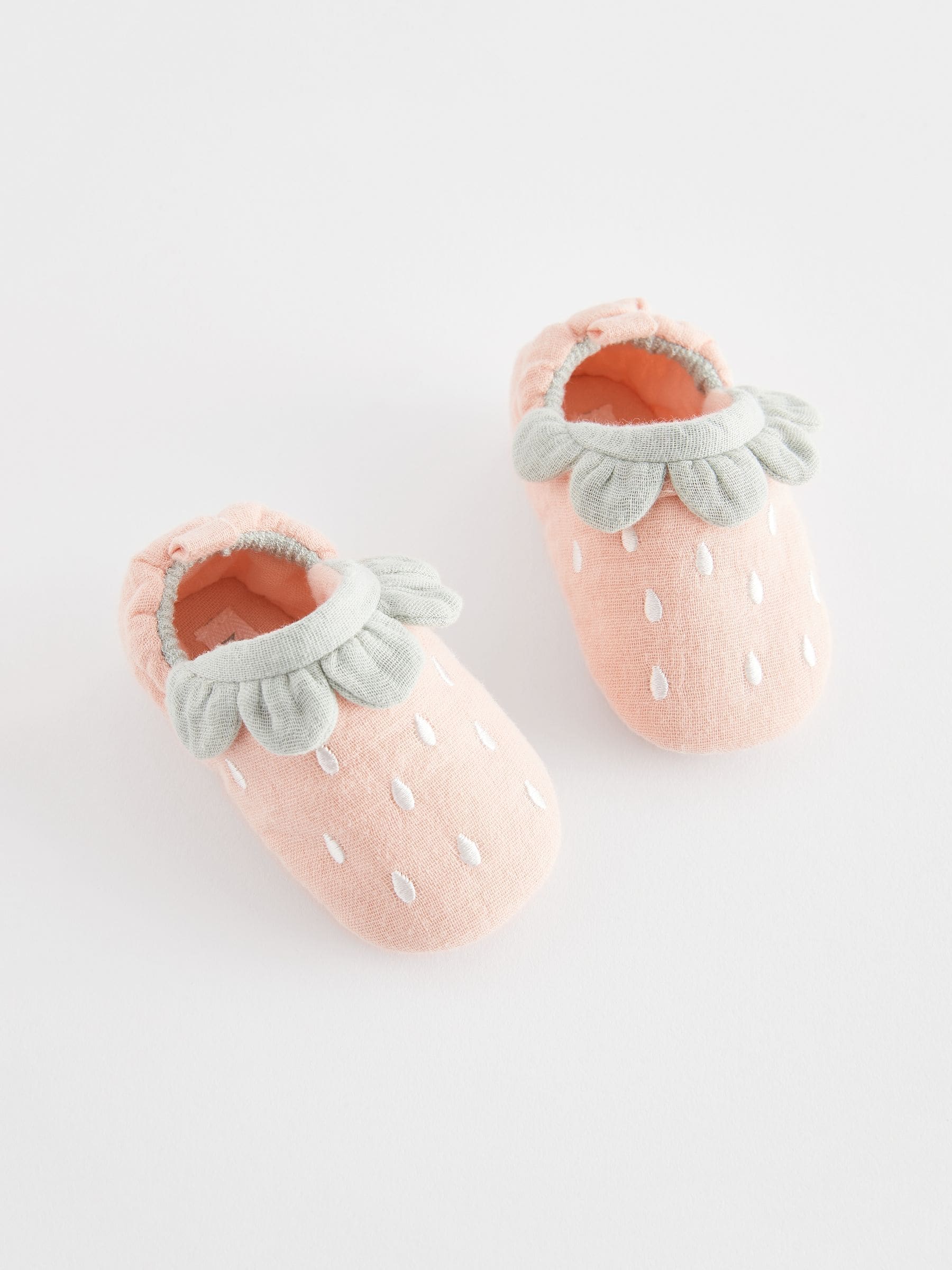 Pink Strawberry Baby Slip On Shoes (0-24mths)