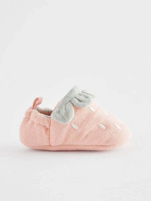 Pink Strawberry Baby Slip On Shoes (0-24mths)