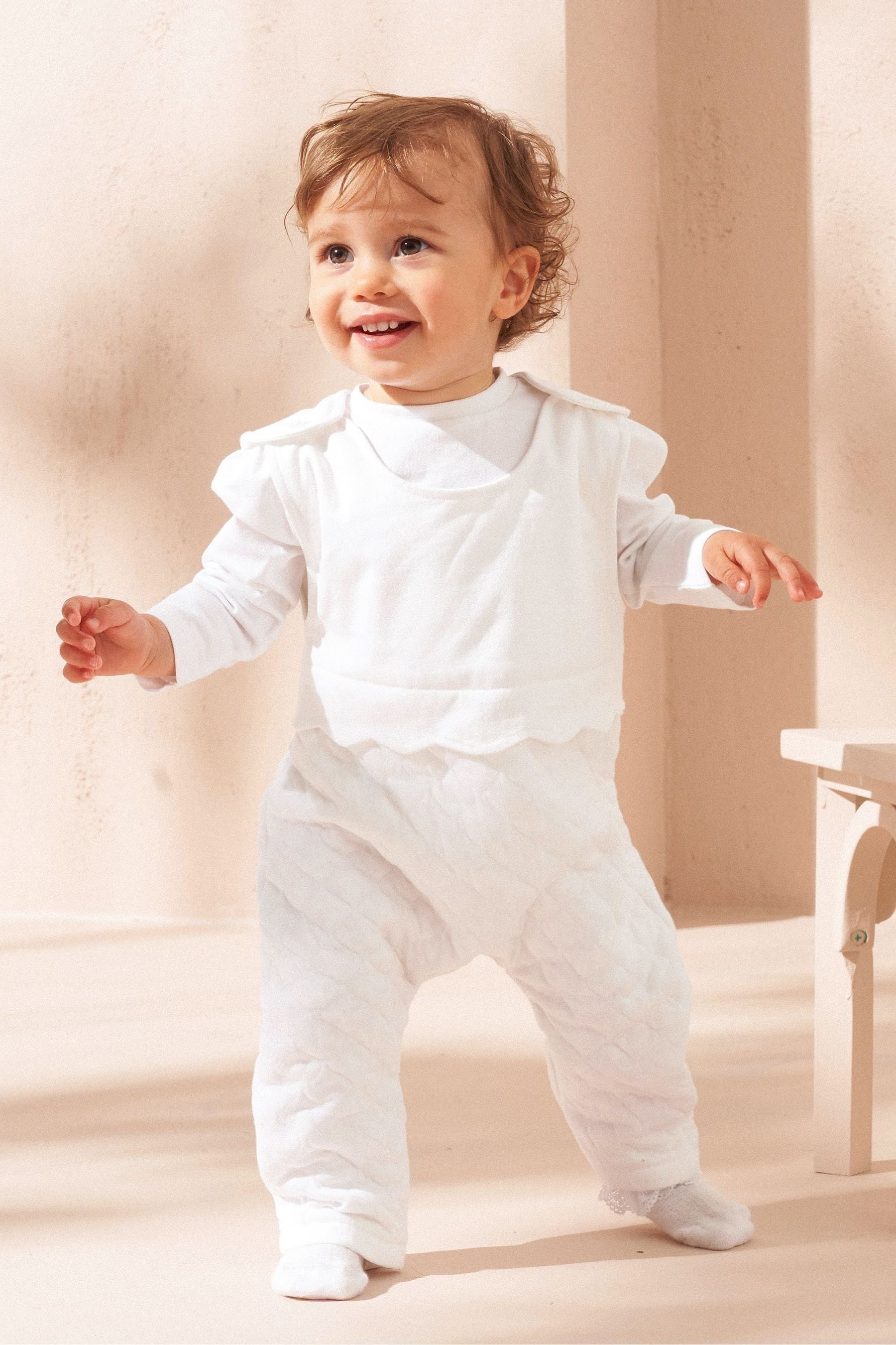 Angel & Rocket White Daphne 3 Piece Dungarees Set