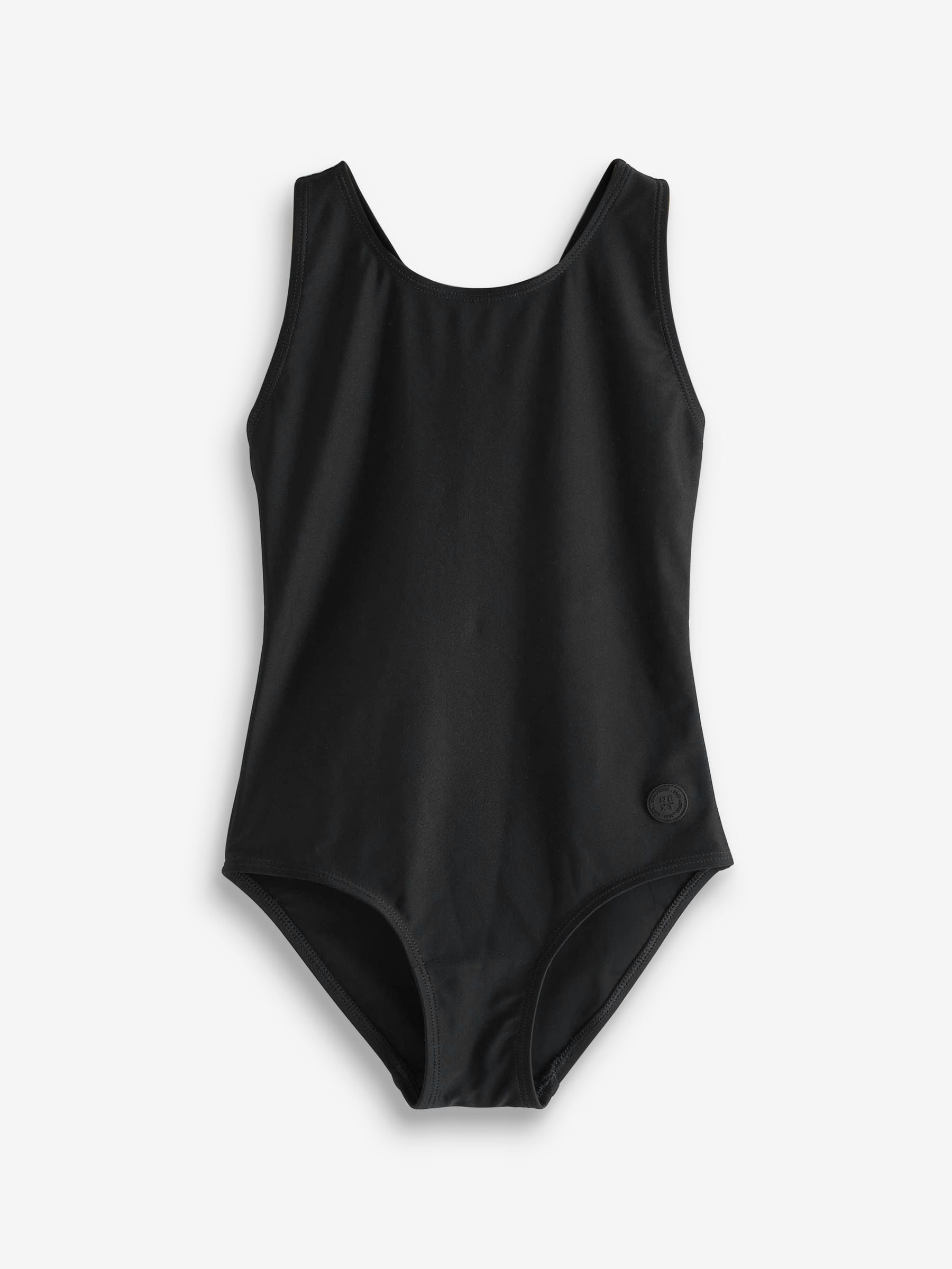 Black Sports Cross Back Swimsuit (3-16yrs)