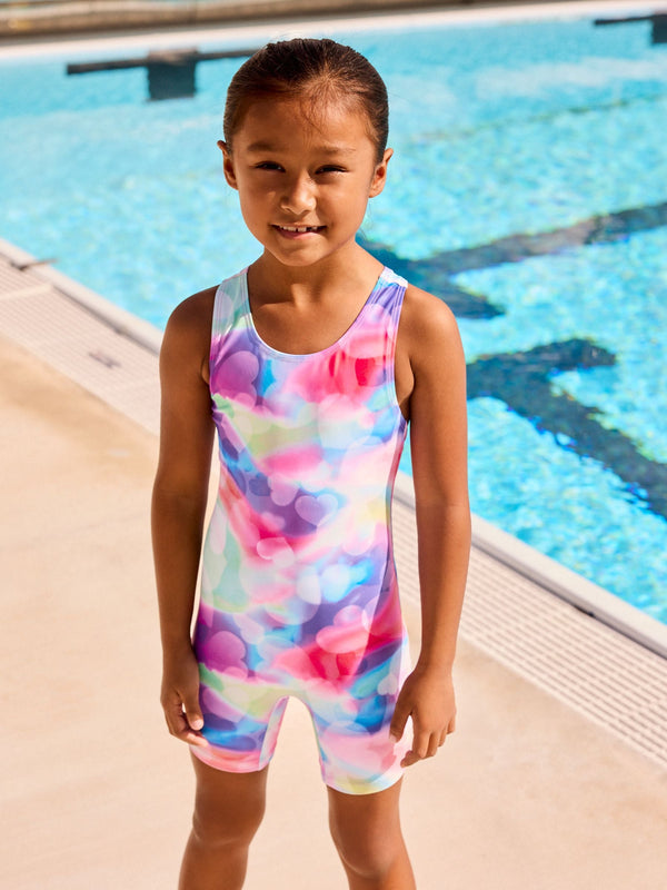 Heart Tie Dye Shortie Swimsuit (3-16yrs)