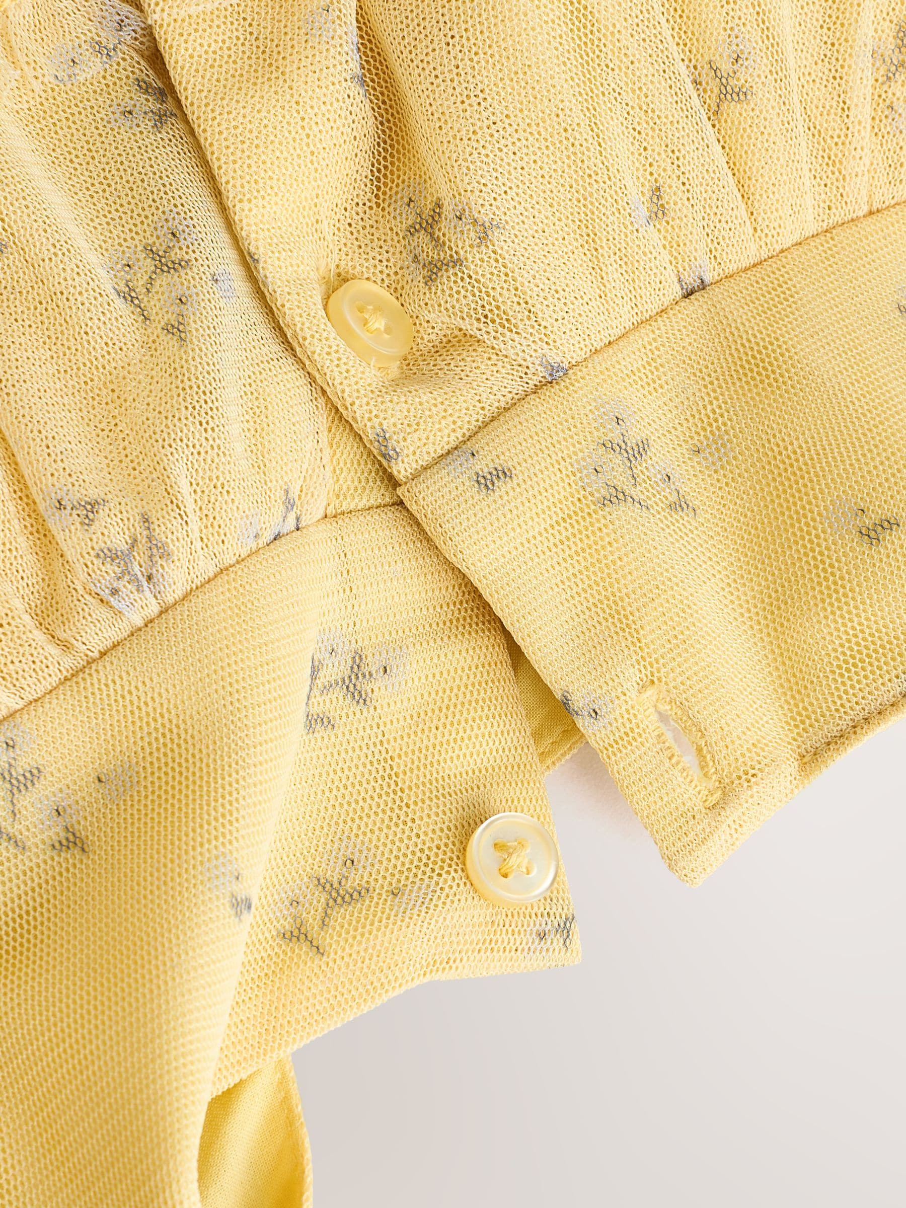 Yellow Floral Mesh Baby Dress (0mths-2yrs)