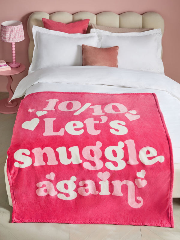 Pink Let's Snuggle Again Throw