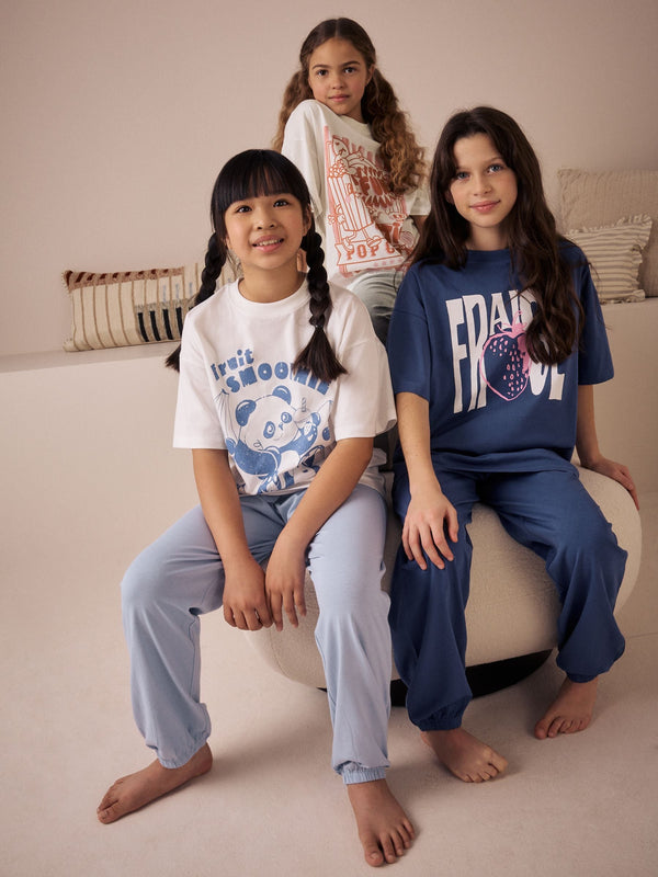 Blue/Navy 3 pack jogger pyjamas (3-16yrs)