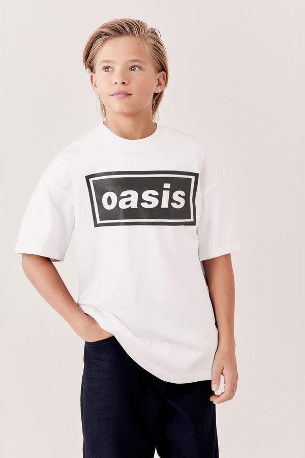 White Oasis Band 100% Cotton T-Shirt (3-16yrs)