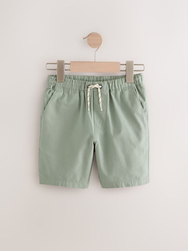 Sage Green Single 100% Cotton Pull-On Shorts (3-16yrs)