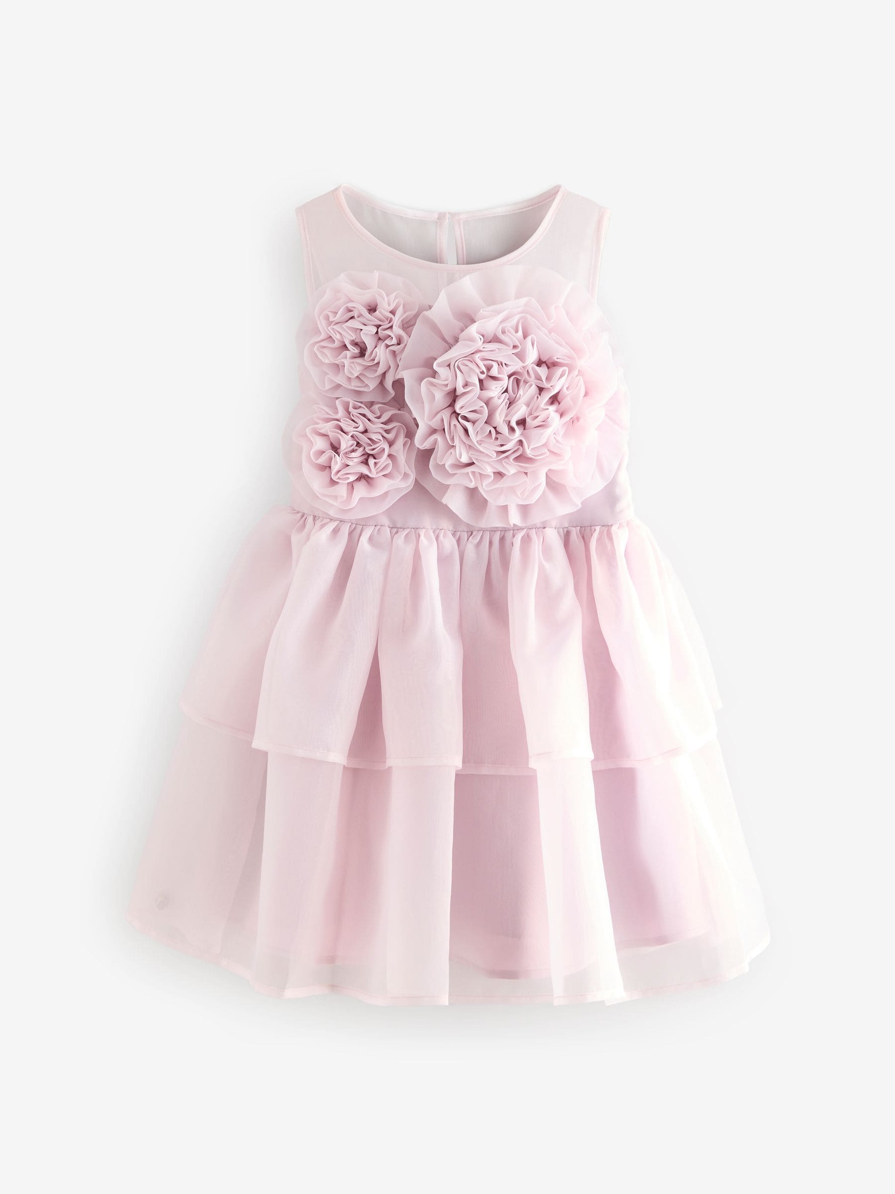 Baker by Ted Baker Pink Corsage Organza Occasion Dress