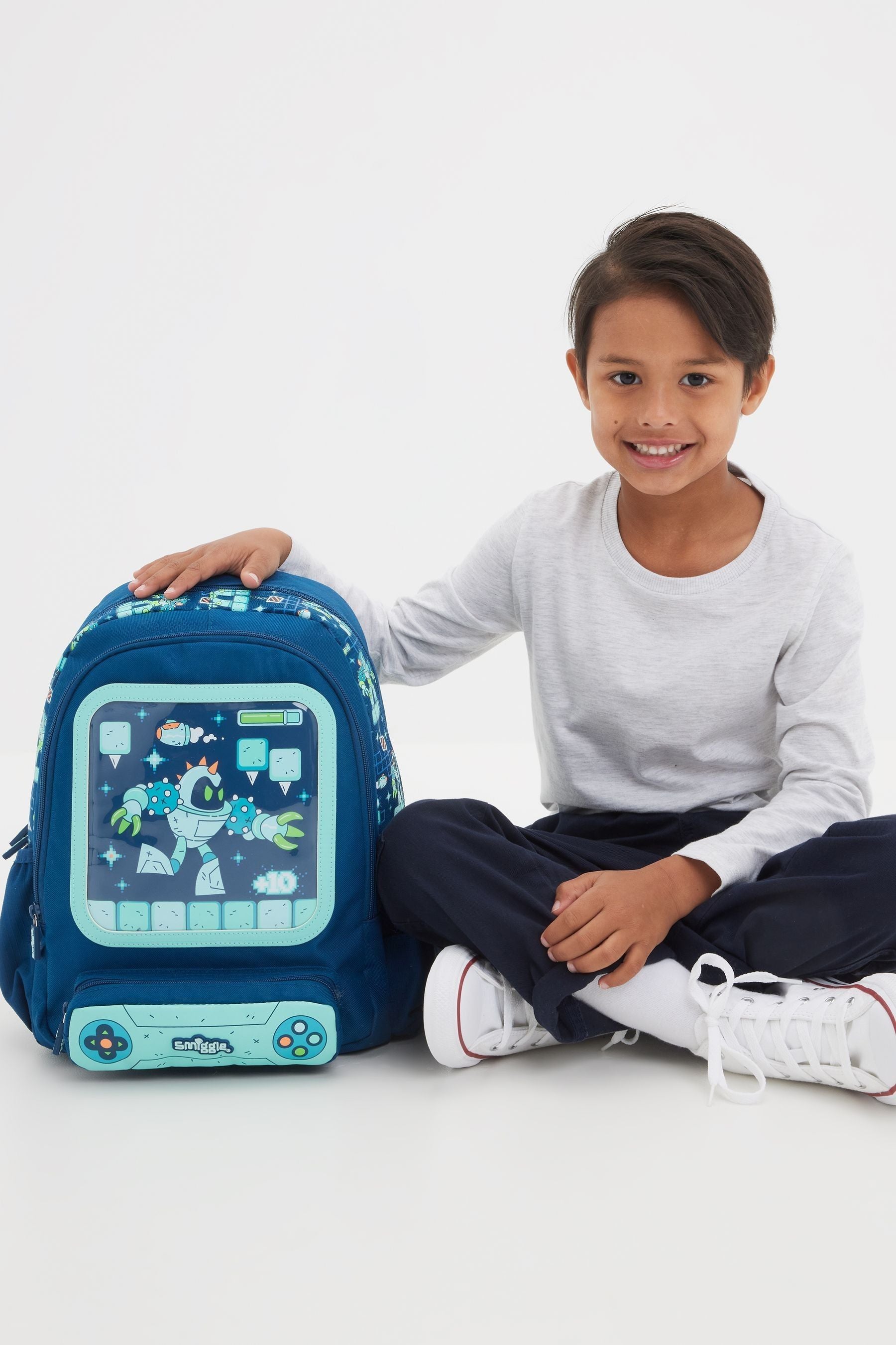 Smiggle Blue Junior Happy Tales Character Backpack