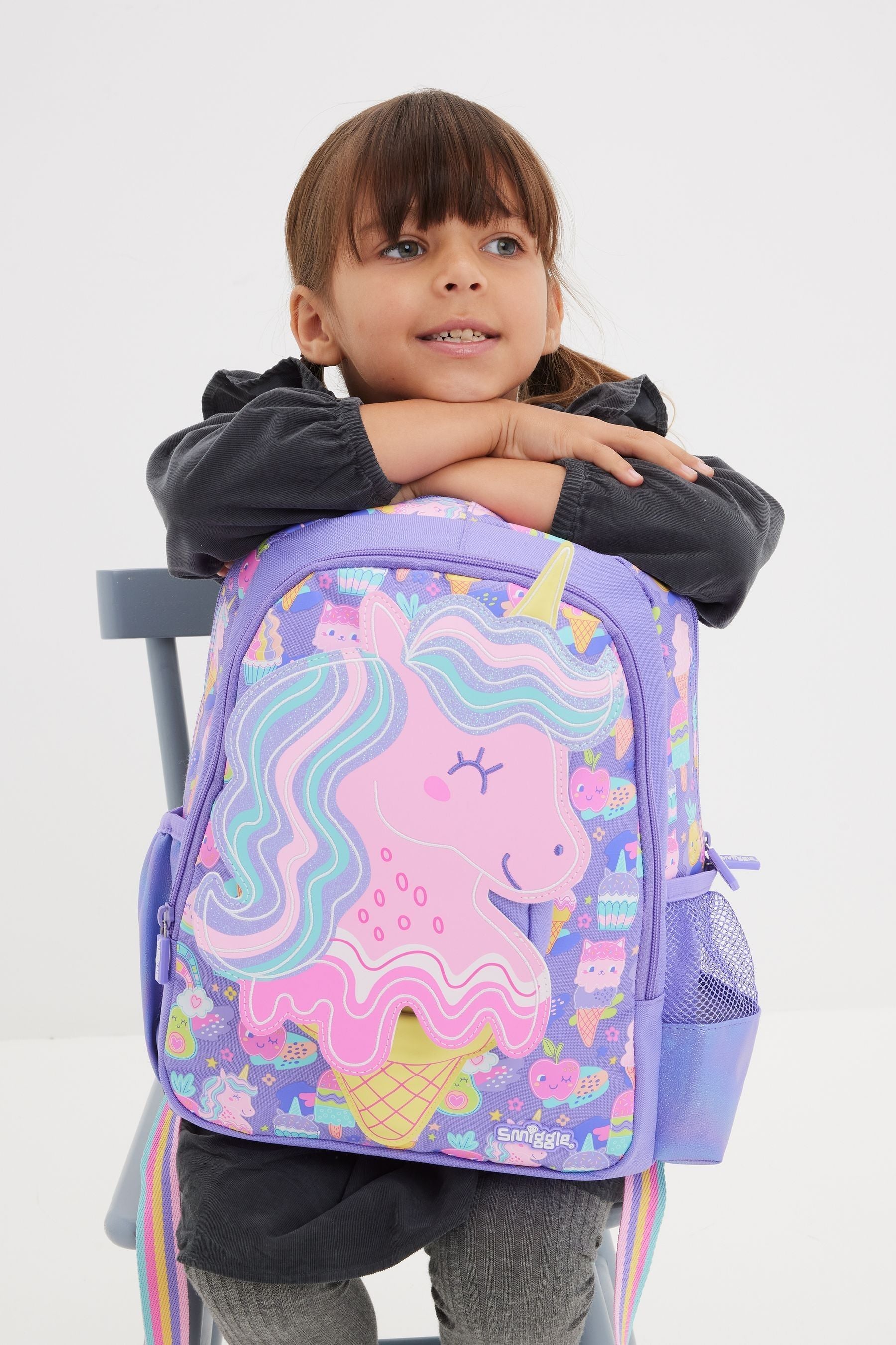 Smiggle Purple Junior Happy Tales Character Backpack