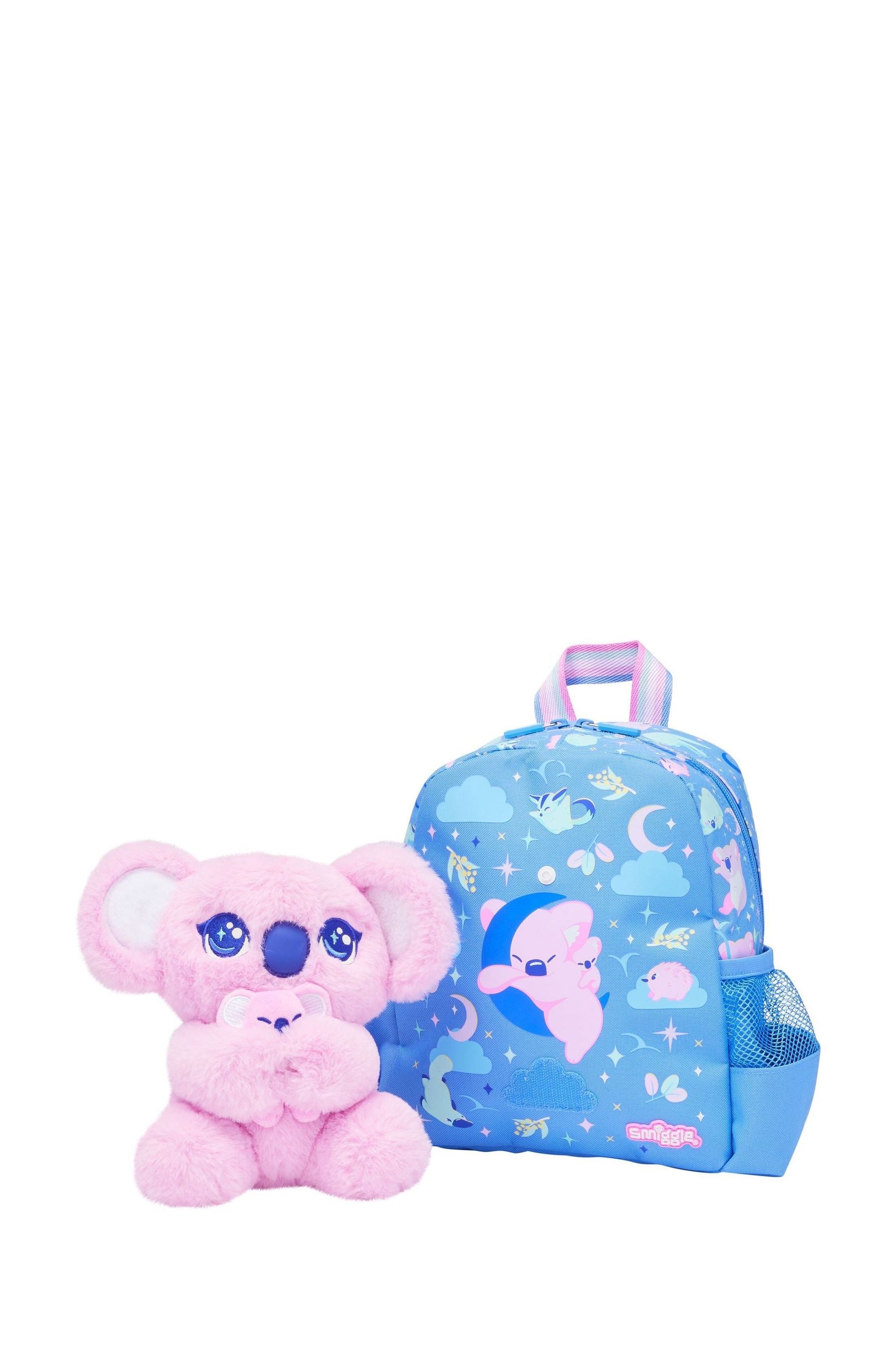 Smiggle Blue Big Dreams Teeny Tiny Backpack With Detachable Plush Toy