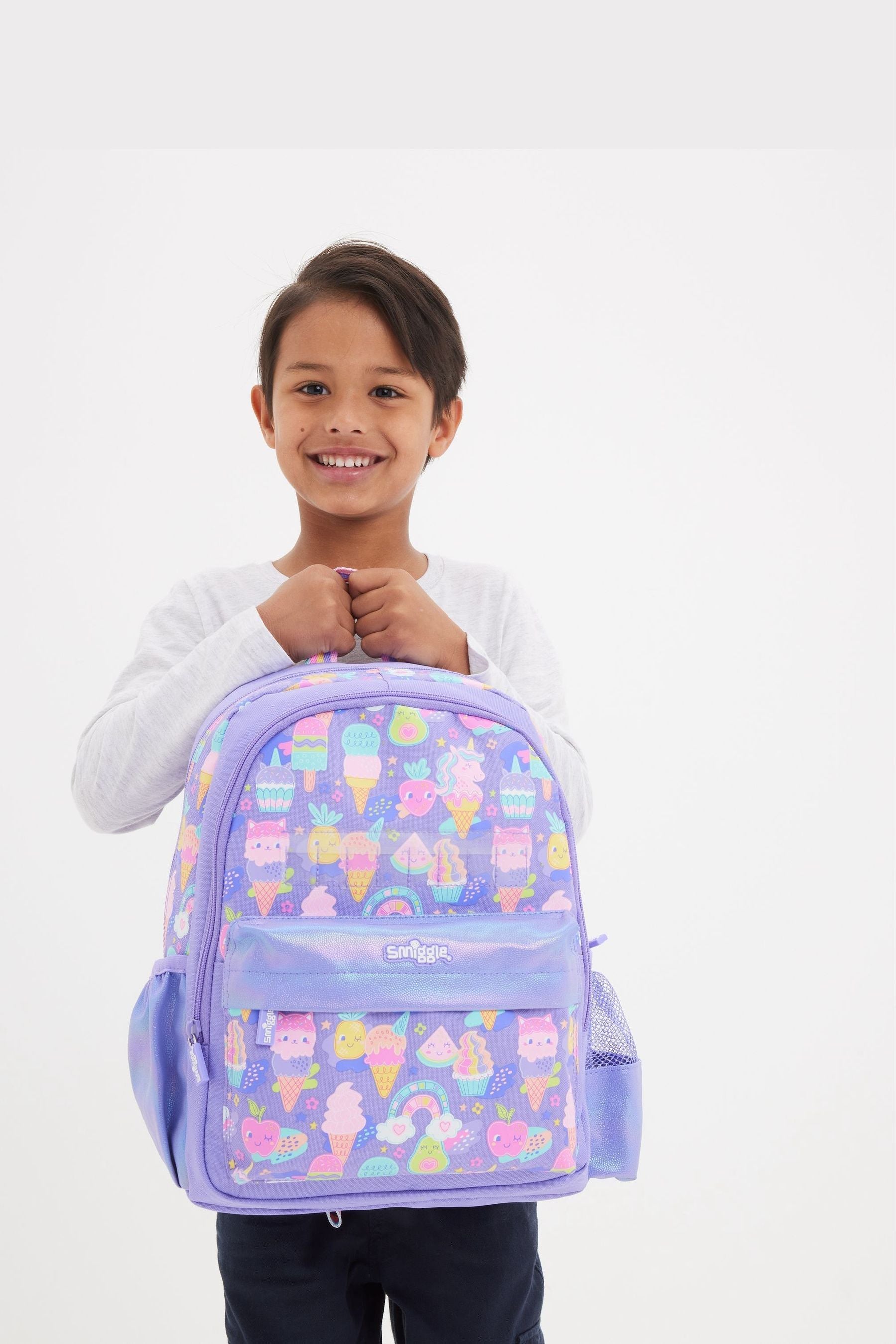 Smiggle Purple Happy Tales Junior Id Backpack