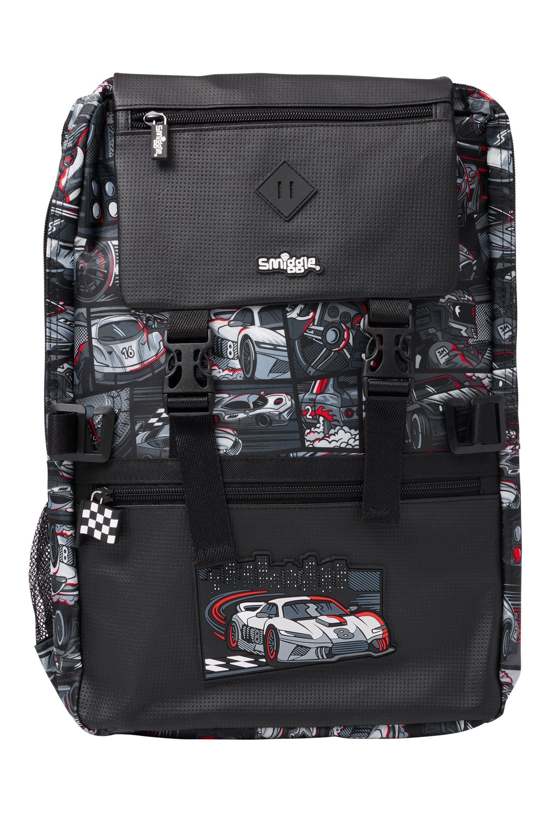 Smiggle Dark Black Limitless Attach Foldover Bag