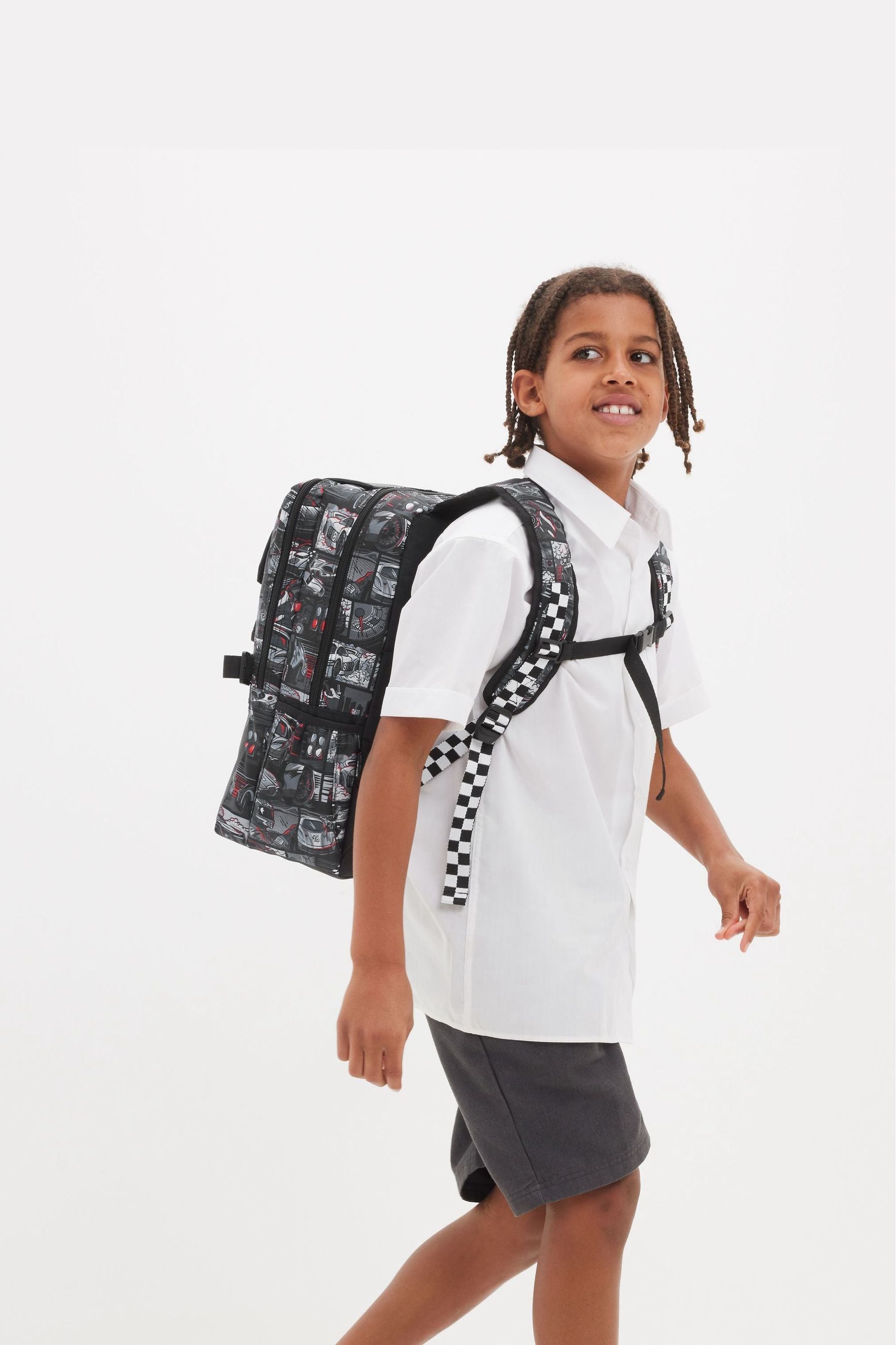 Smiggle Dark Black Limitless Attach Foldover Bag