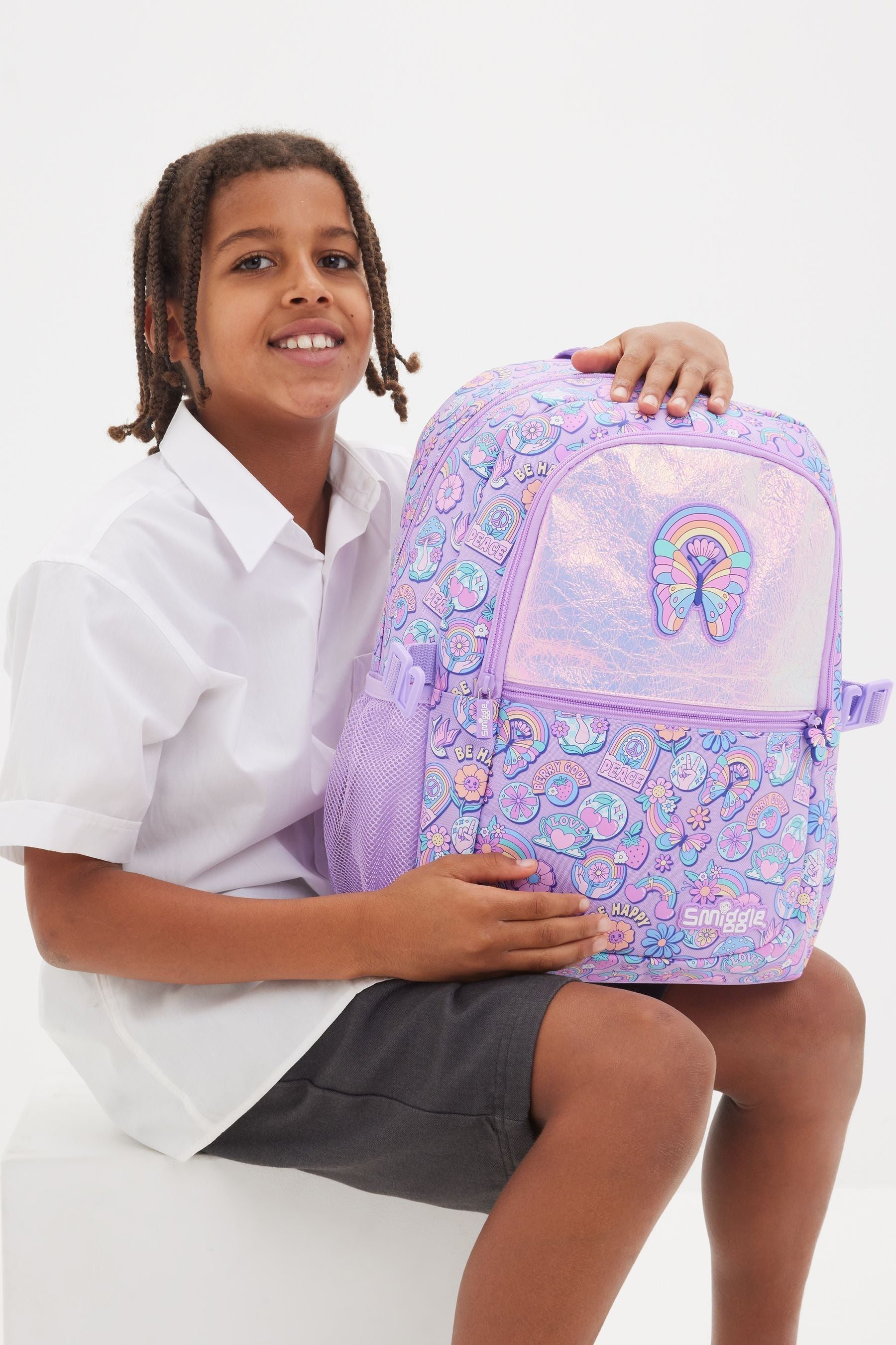 Smiggle Purple Limitless Classic Attach Backpack