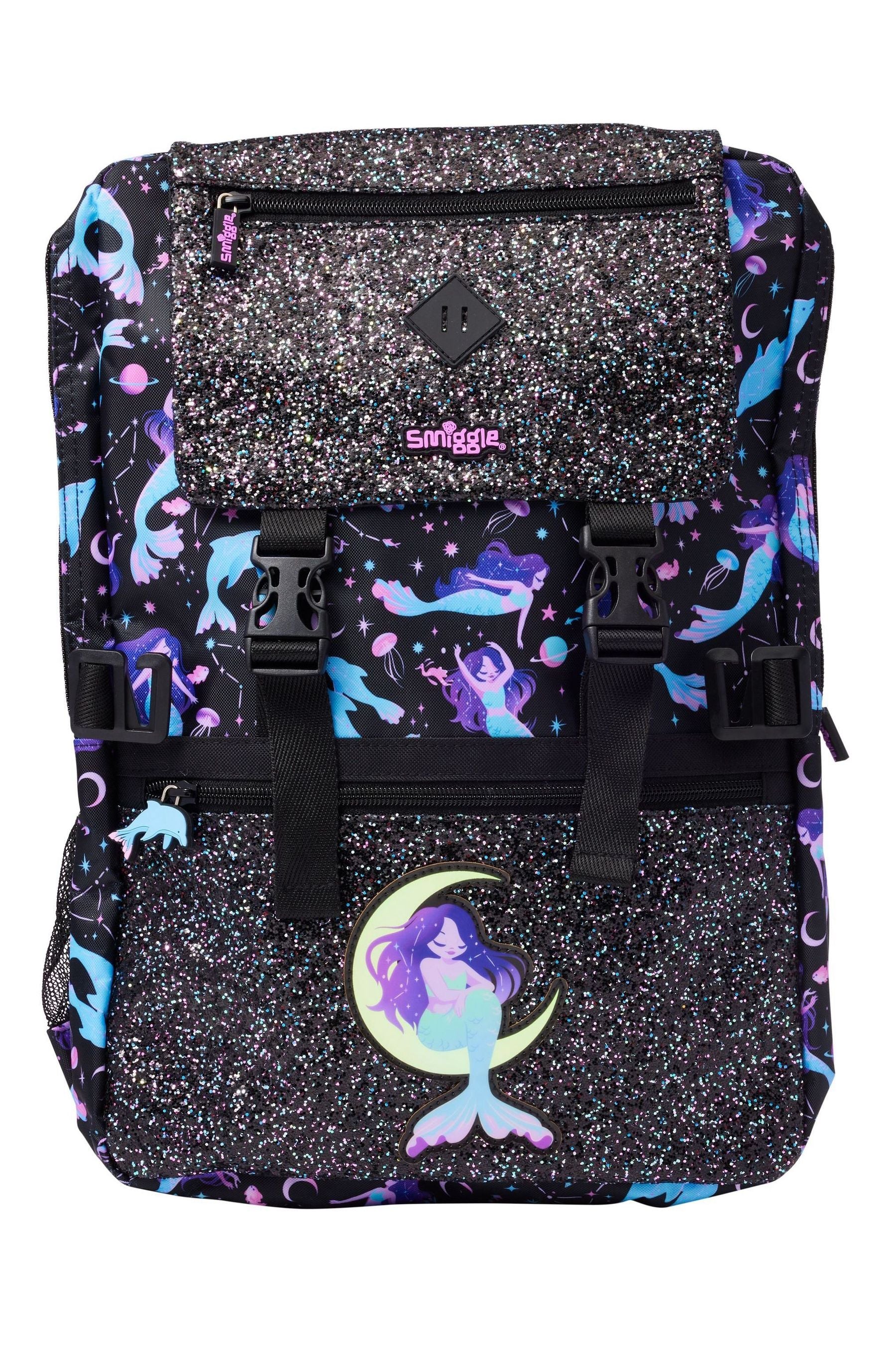 Smiggle Black Limitless Attach Foldover Bag