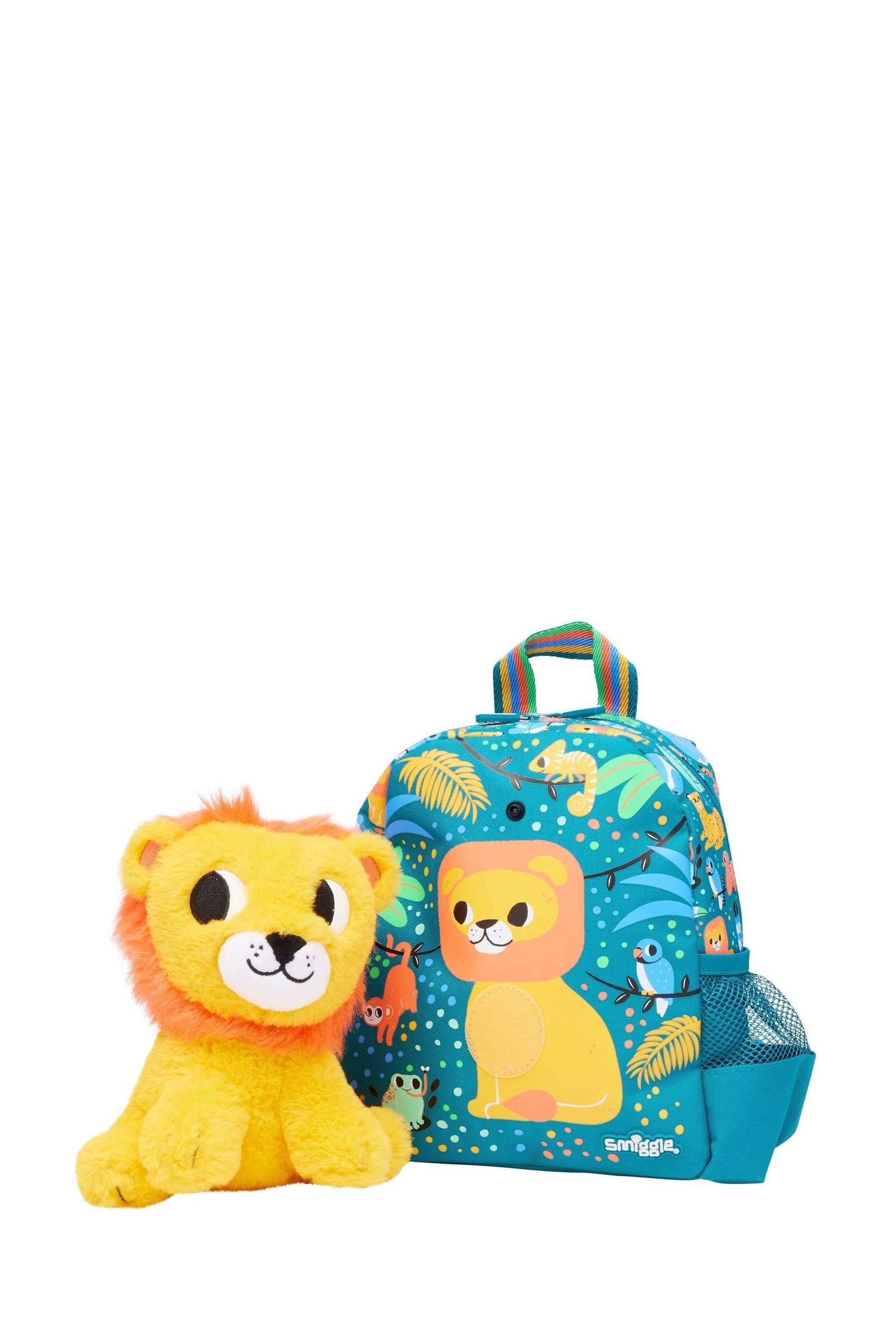 Smiggle Green Big Dreams Teeny Tiny Backpack With Detachable Plush Toy