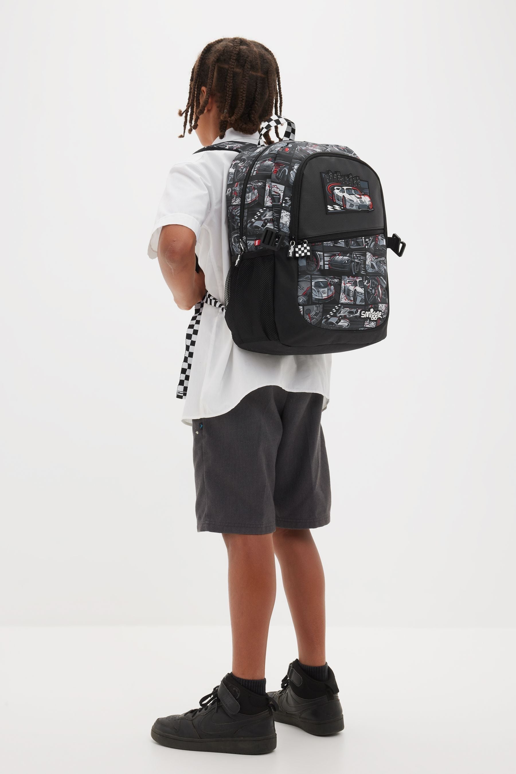 Smiggle Dark Black Limitless Classic Attach Backpack