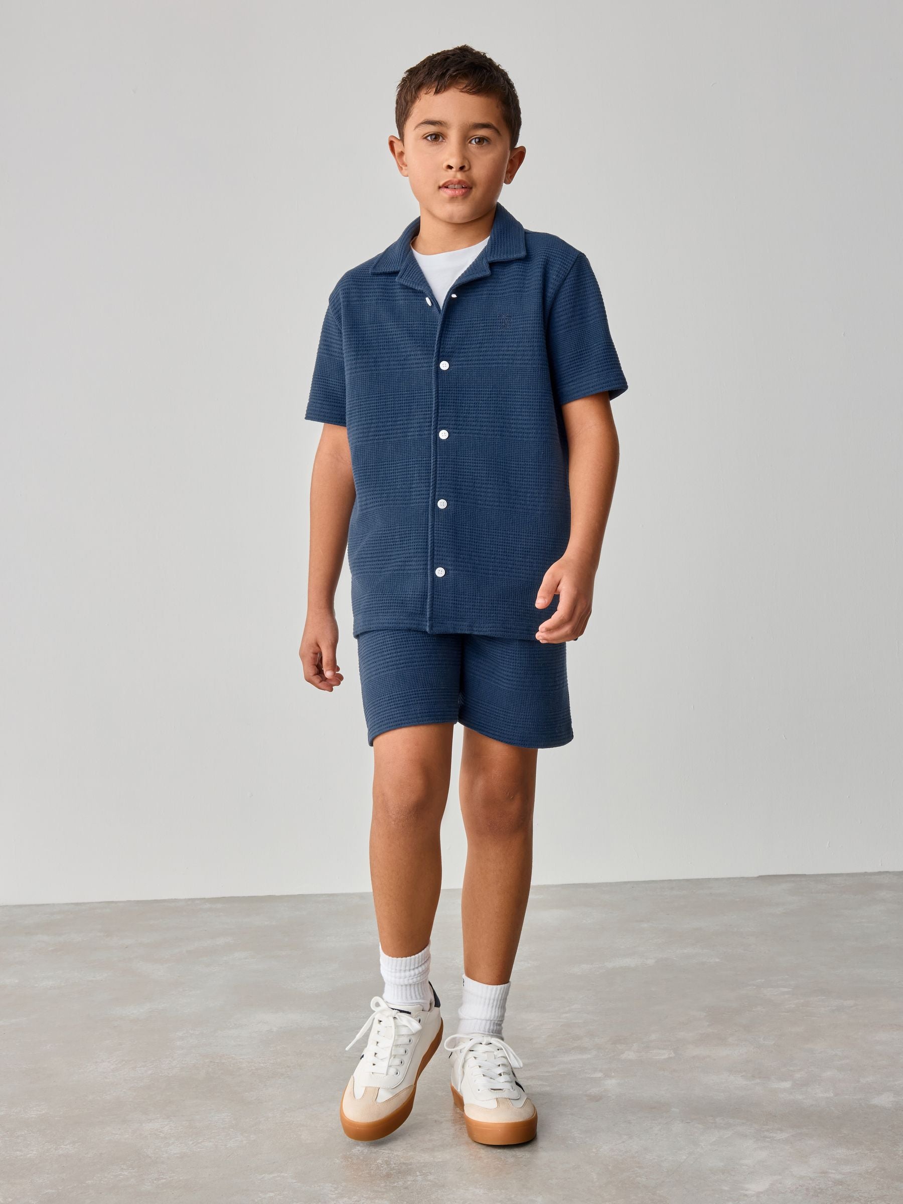 Baker by Ted Baker Blue Textured T-Shirt and Shorts Set