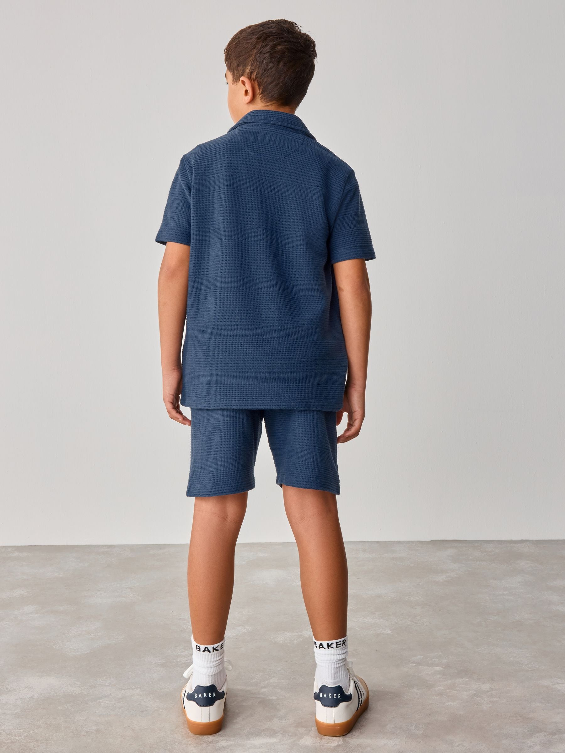 Baker by Ted Baker Blue Textured T-Shirt and Shorts Set