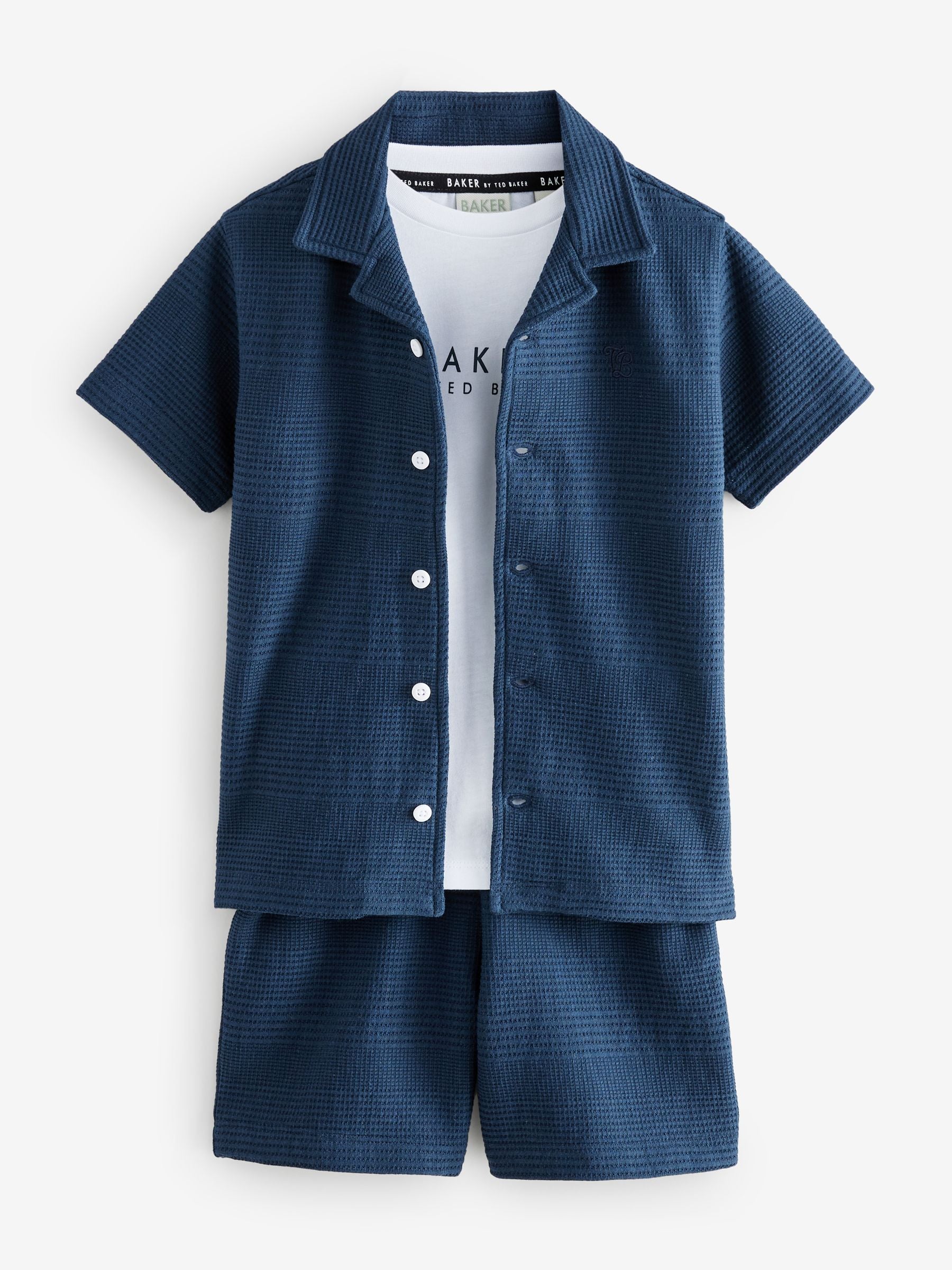 Baker by Ted Baker Blue Textured T-Shirt and Shorts Set