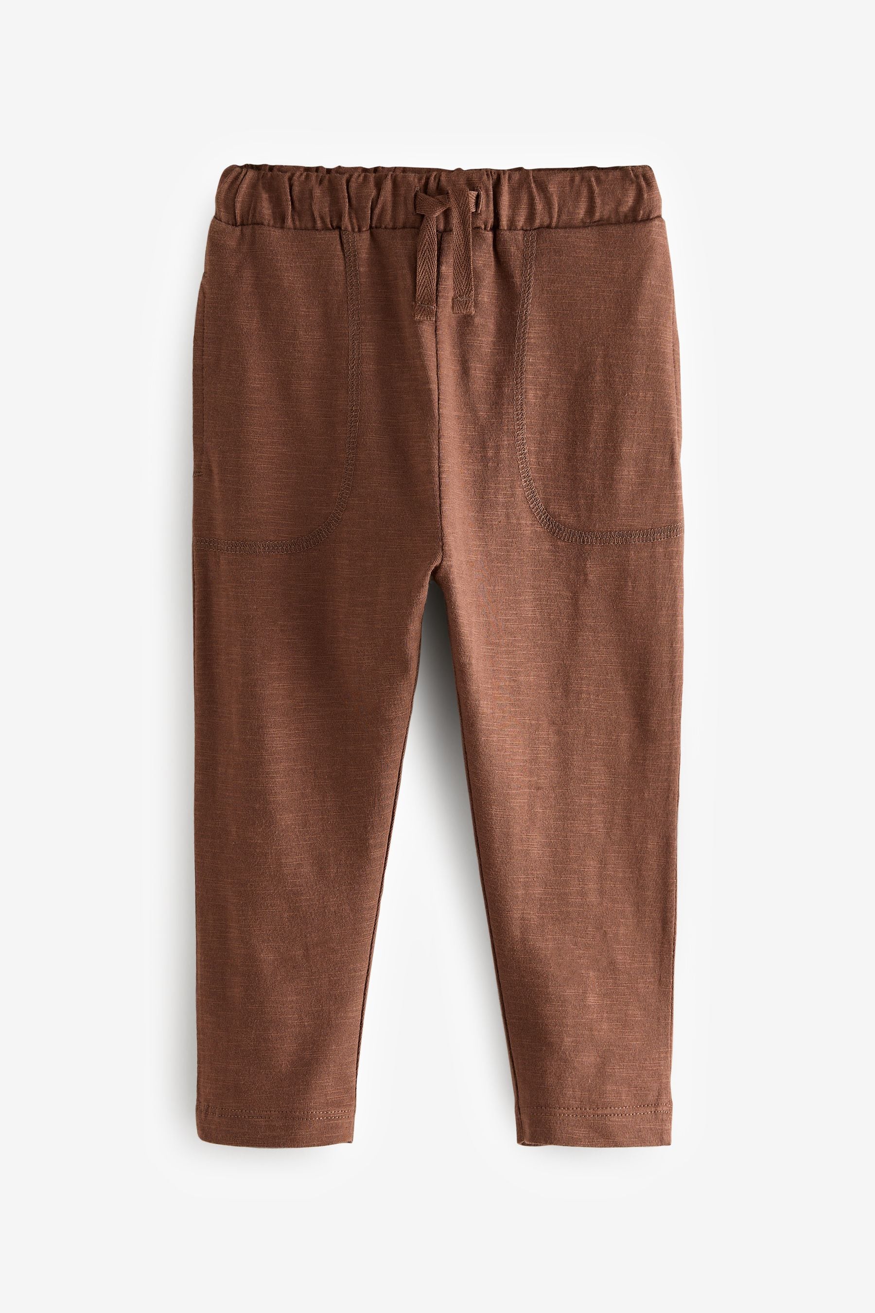 Rust Brown/Sage/Charcoal Grey Lightweight 100% Cotton Jersey Joggers (3mths-7yrs)