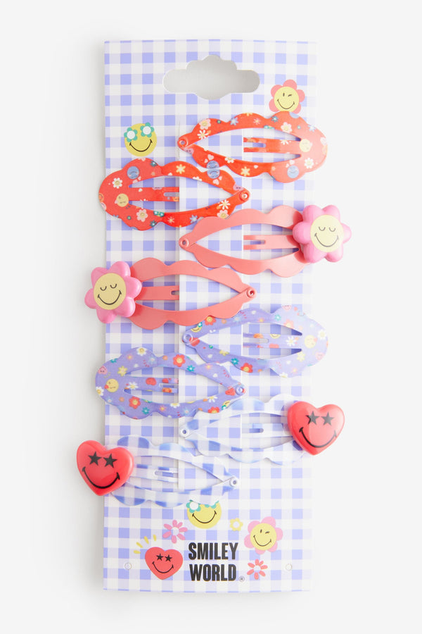 Pink SmileyWorld Clips 8 Pack