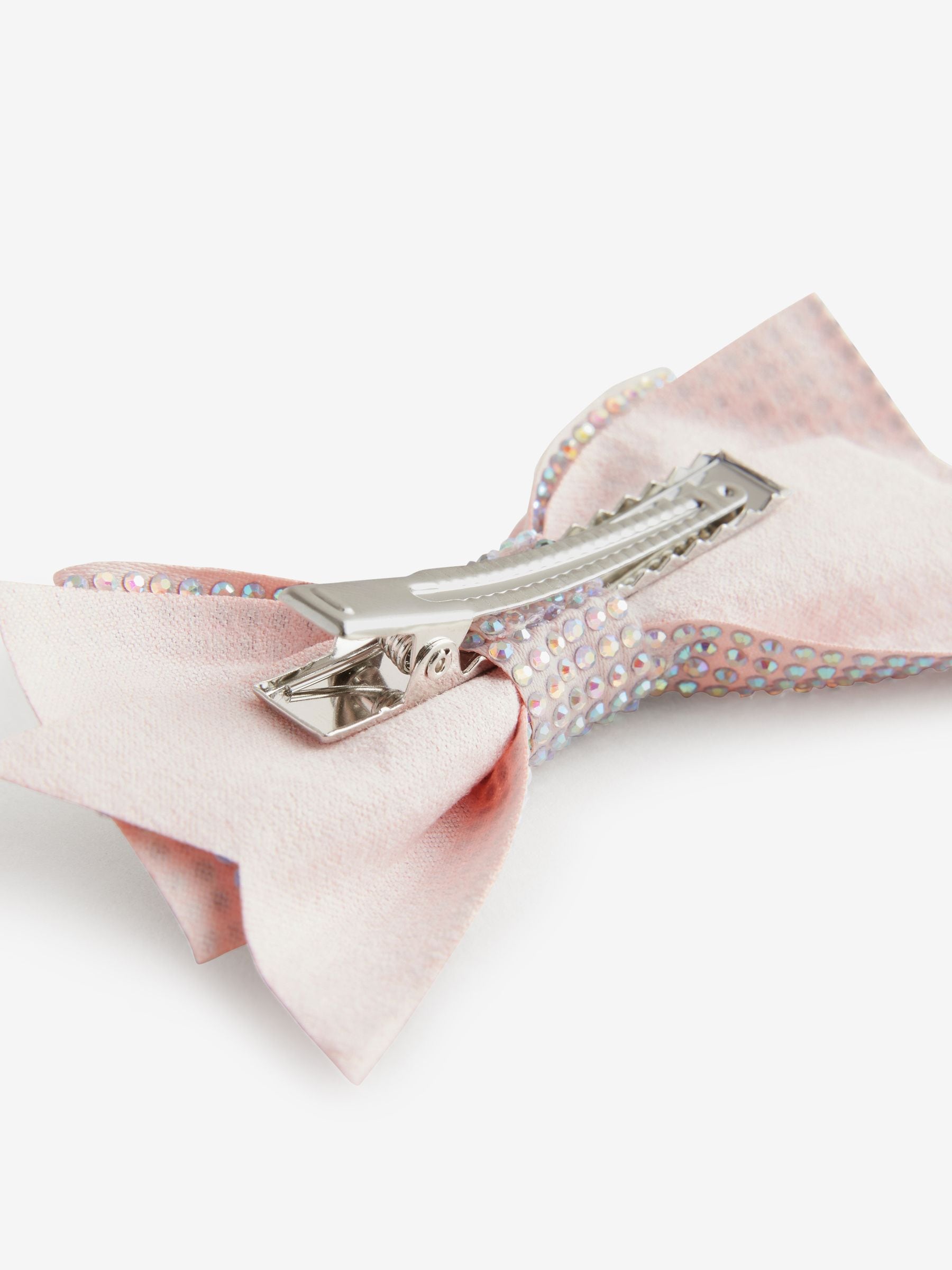 Light Pink Gemstone Bow Clip