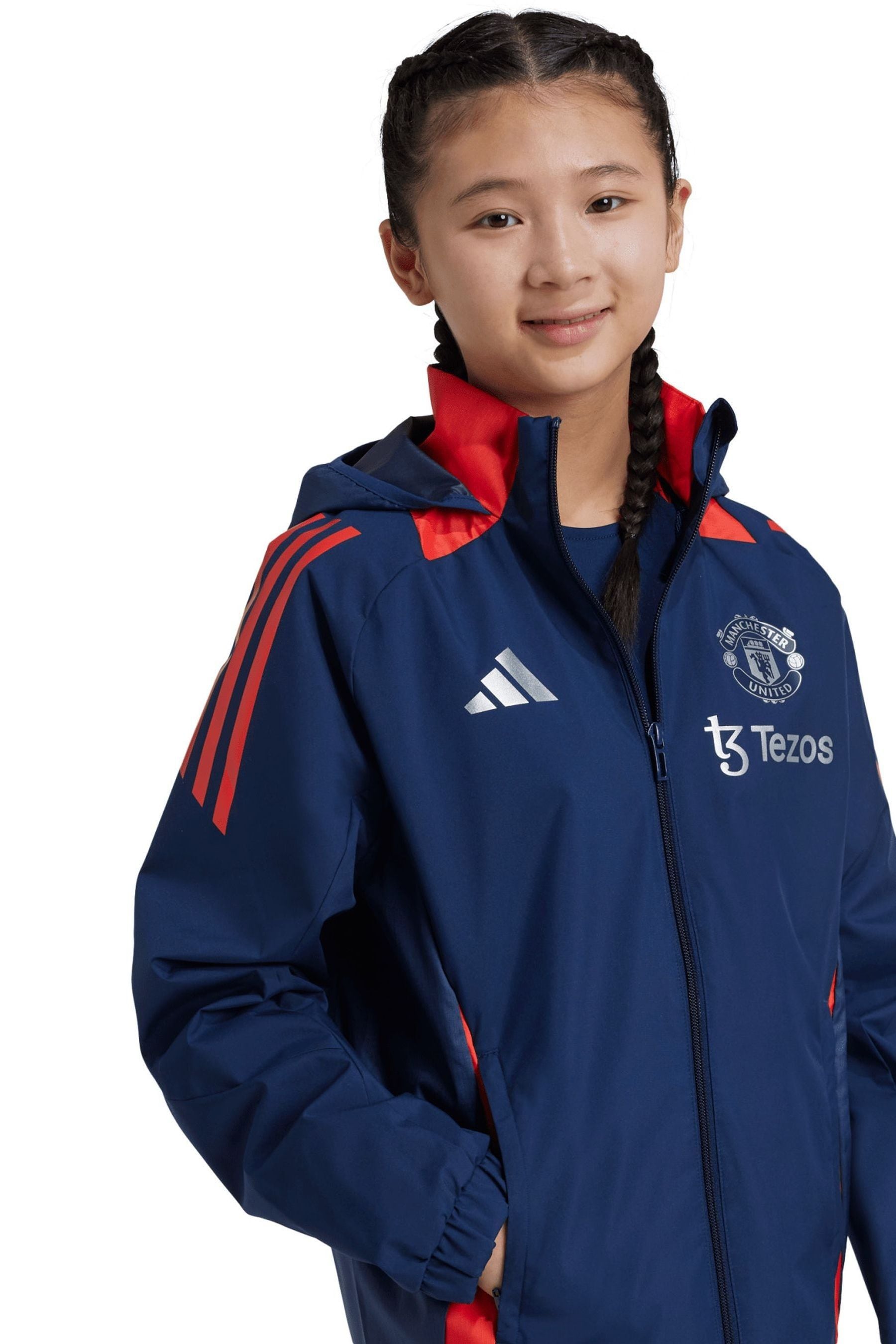 adidas Blue Kids Manchester United Training All-Weather Jacket