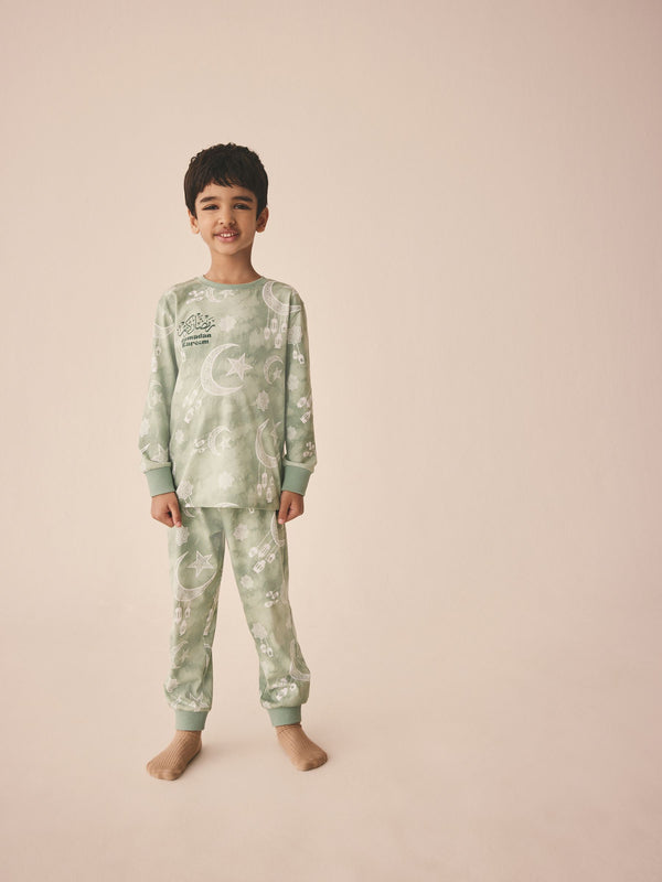 Green Family EID Single Relaxed Fit 100% Cotton Pyjamas (9mths-12yrs)