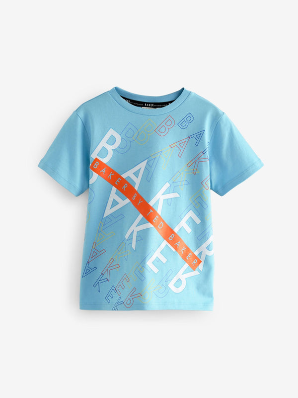 Baker by Ted Baker Blue Graphic 100% Cotton T-Shirt