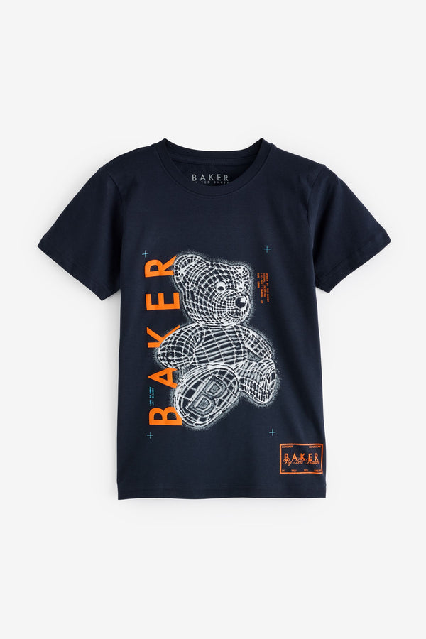 Baker by Ted Baker Navy Graphic 100% Cotton T-Shirt