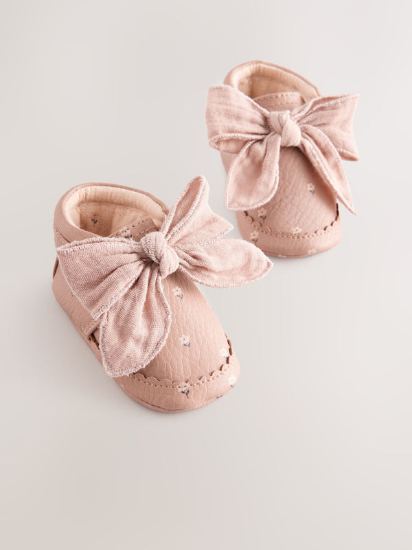 Pink Rust Baby Floral Print Boots (0-18mths)