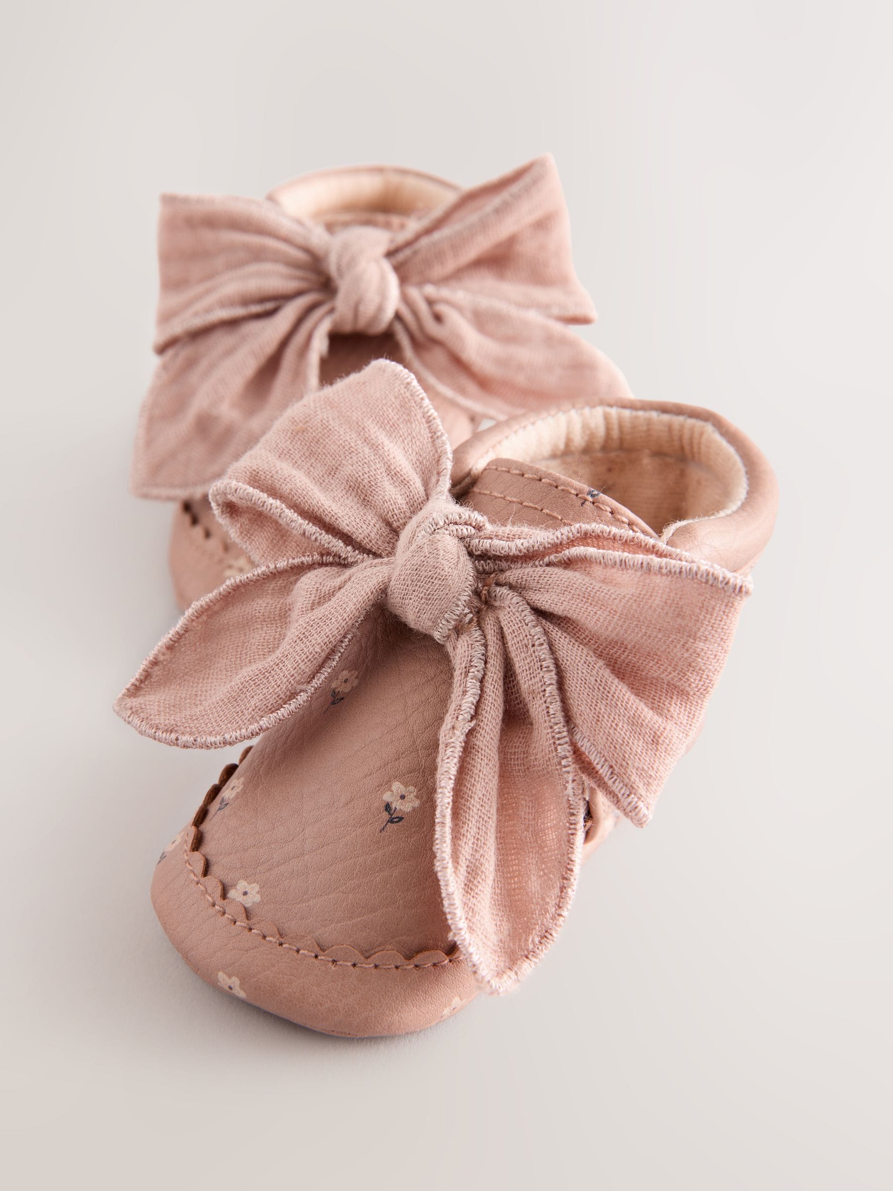 Pink Rust Baby Floral Print Boots (0-18mths)