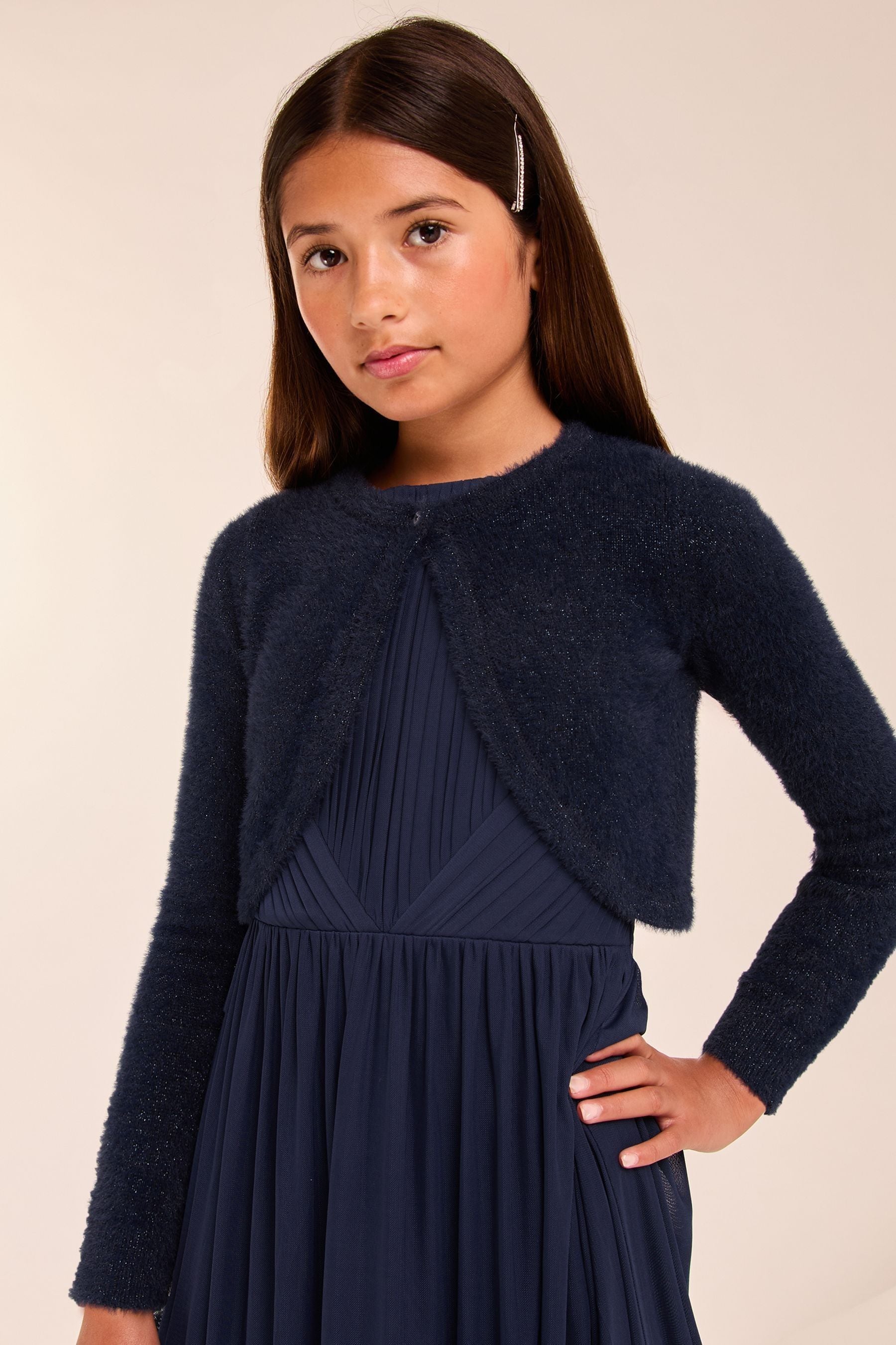 Lipsy Navy Blue Fluffy Occasion Bolero (5-16yrs) (5-16yrs)