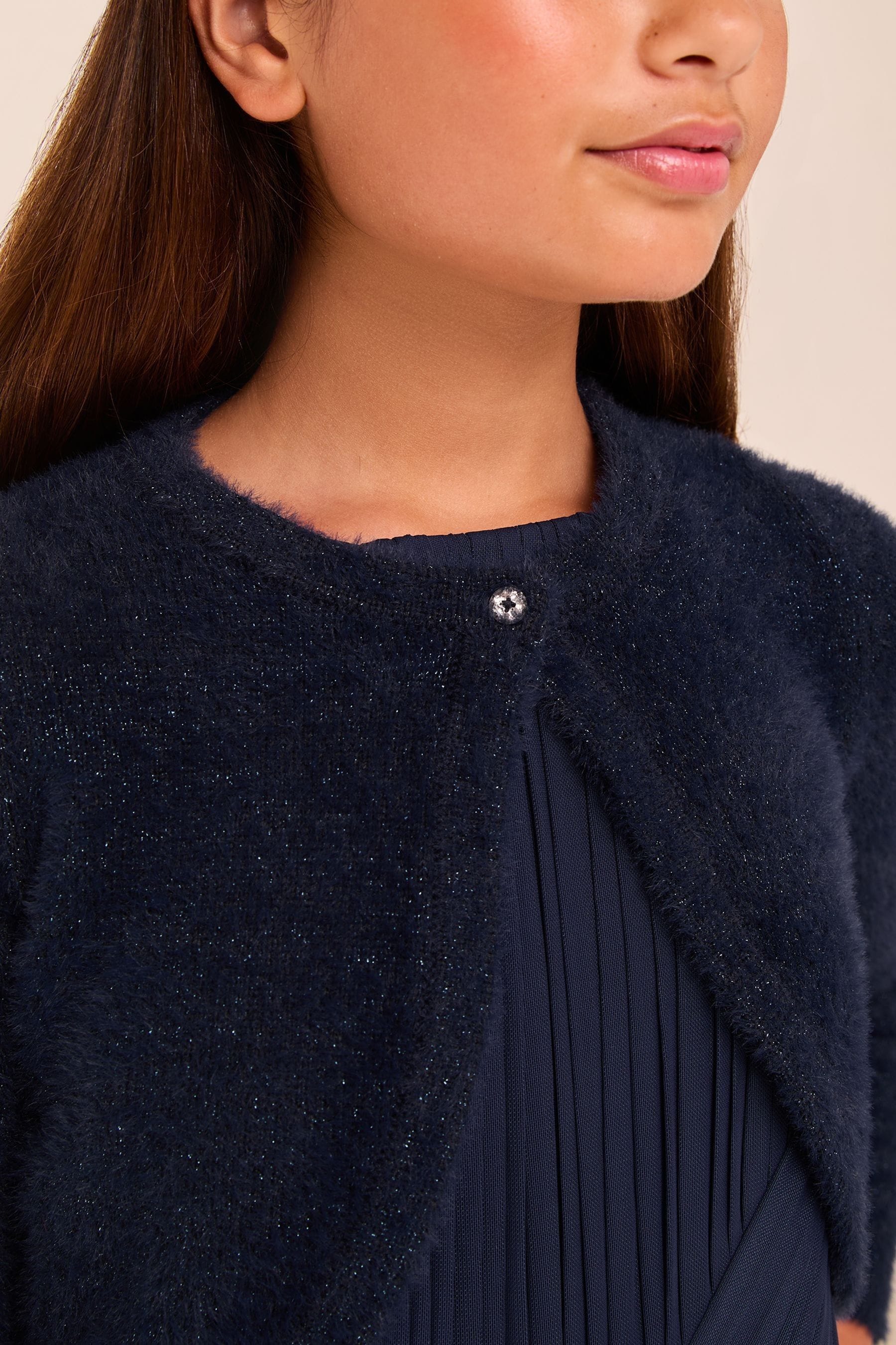 Lipsy Navy Blue Fluffy Occasion Bolero (5-16yrs) (5-16yrs)