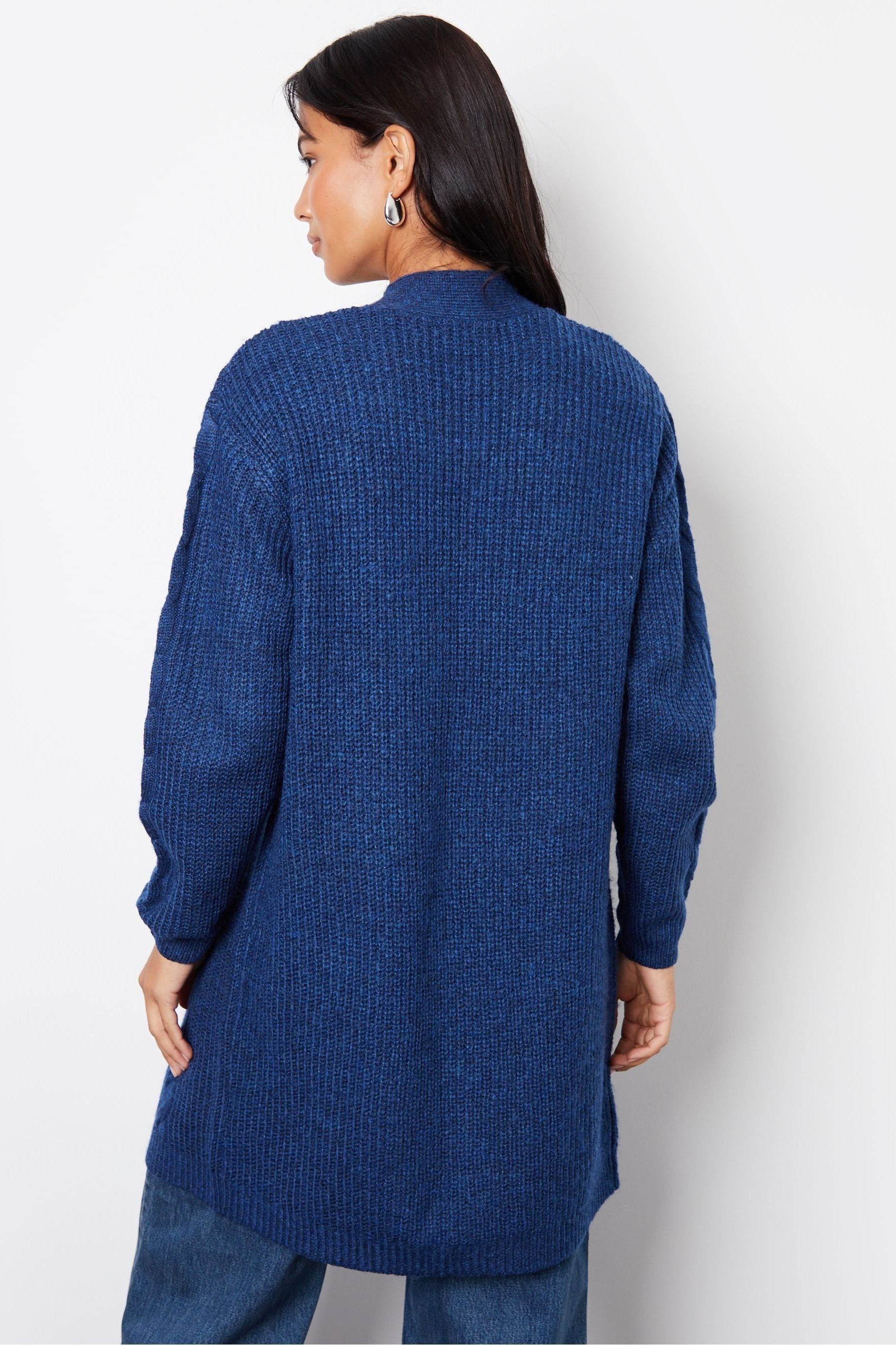 Threadbare Blue Ladies Rozanna Cable Detail Cardigan