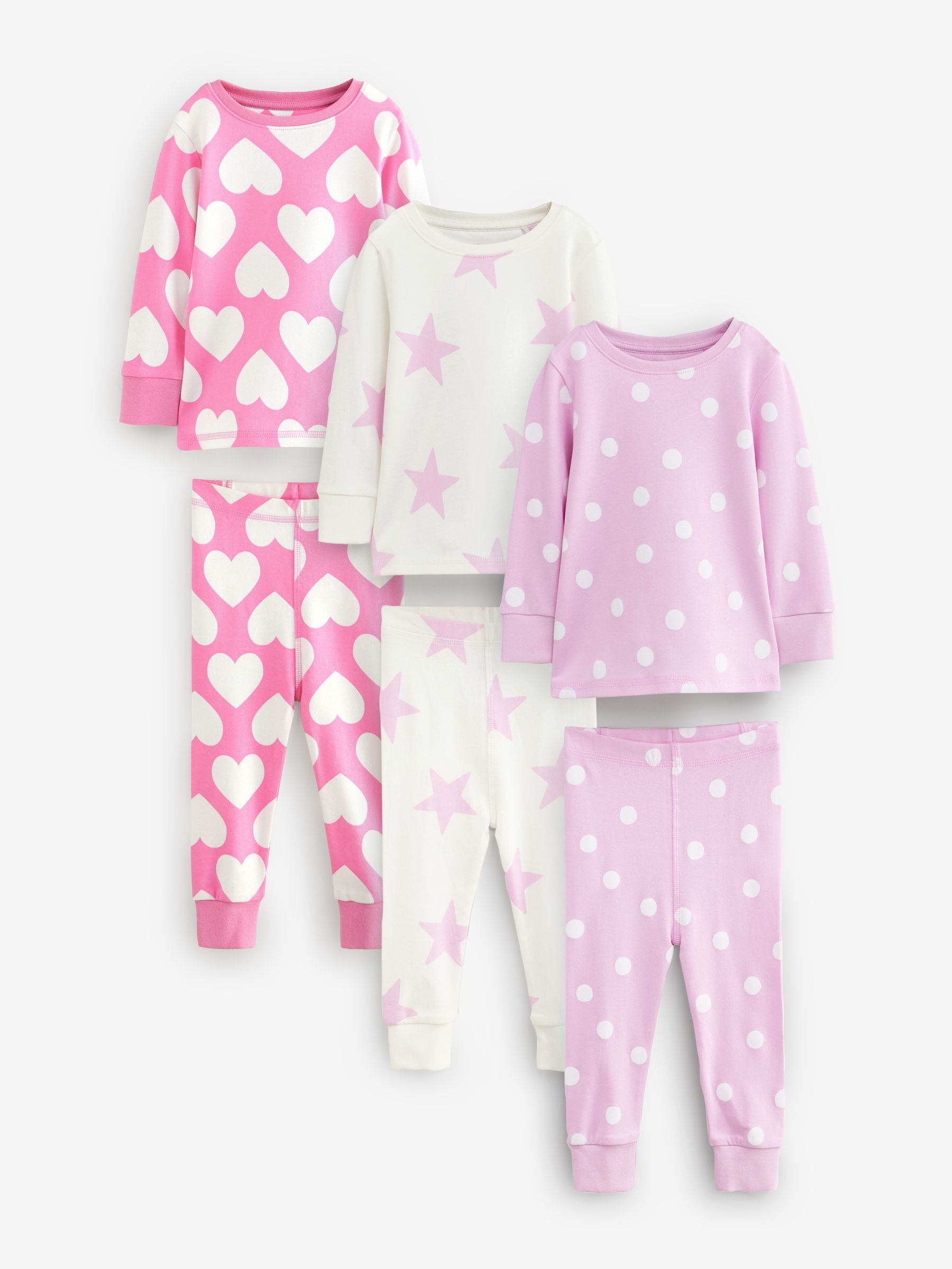 Pink Stampy Snuggle Pyjamas 3 Pack (9mths-12yrs)