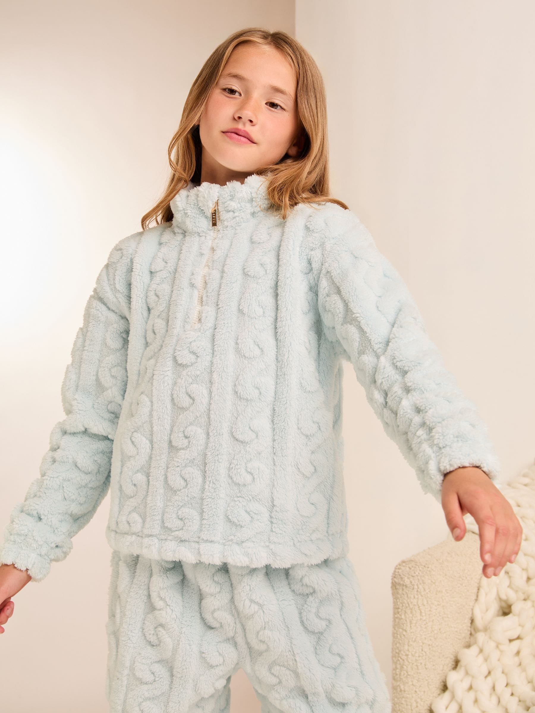 Lipsy Blue Cosy Fleece Pyjamas (5-16yrs)