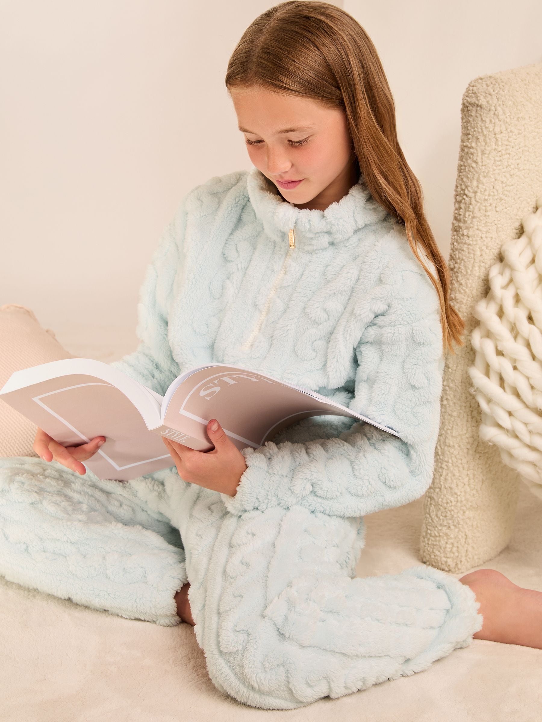 Lipsy Blue Cosy Fleece Pyjamas (5-16yrs)