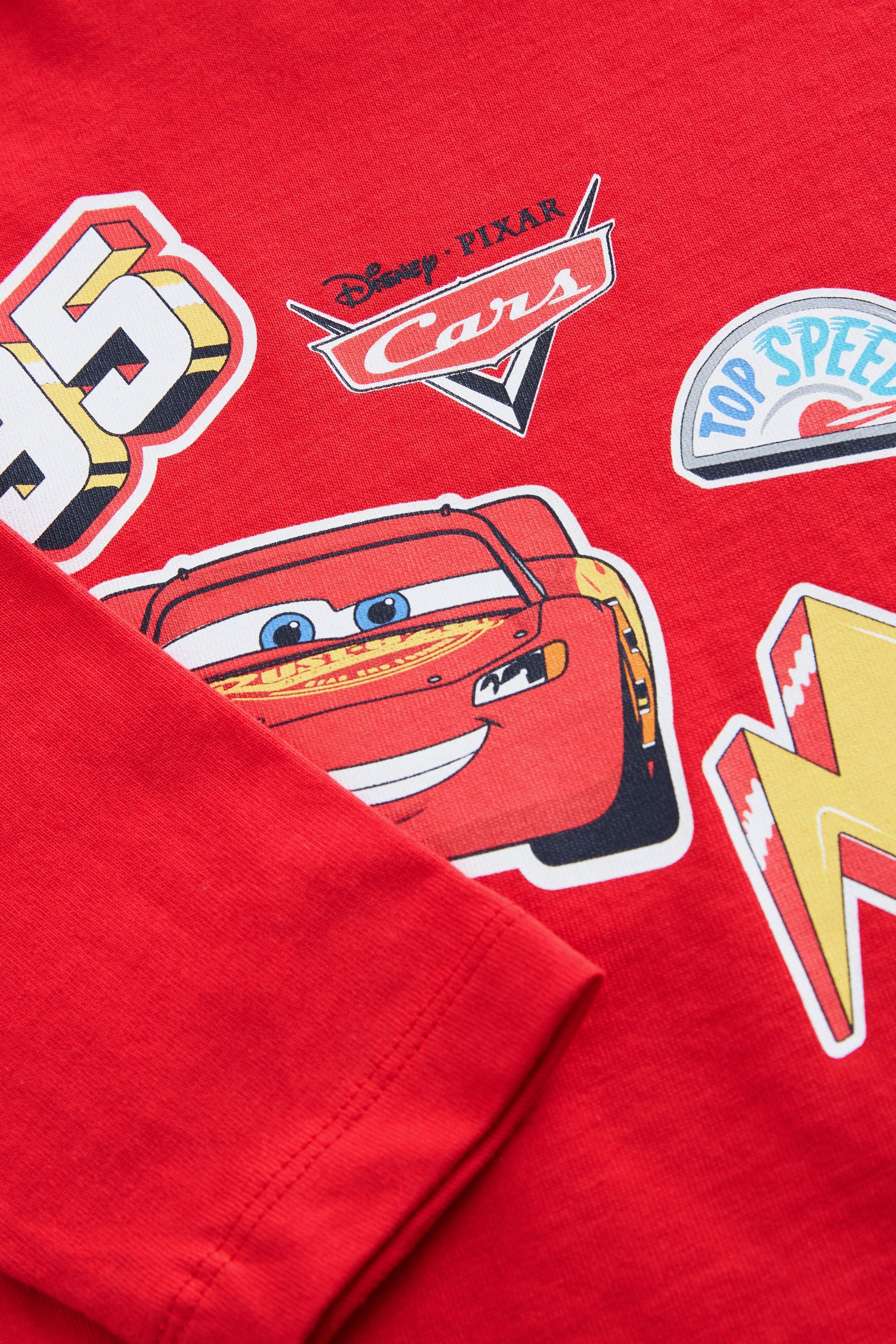 Red Long Sleeve 100% Cotton Cars T-Shirt (9mths-8yrs)