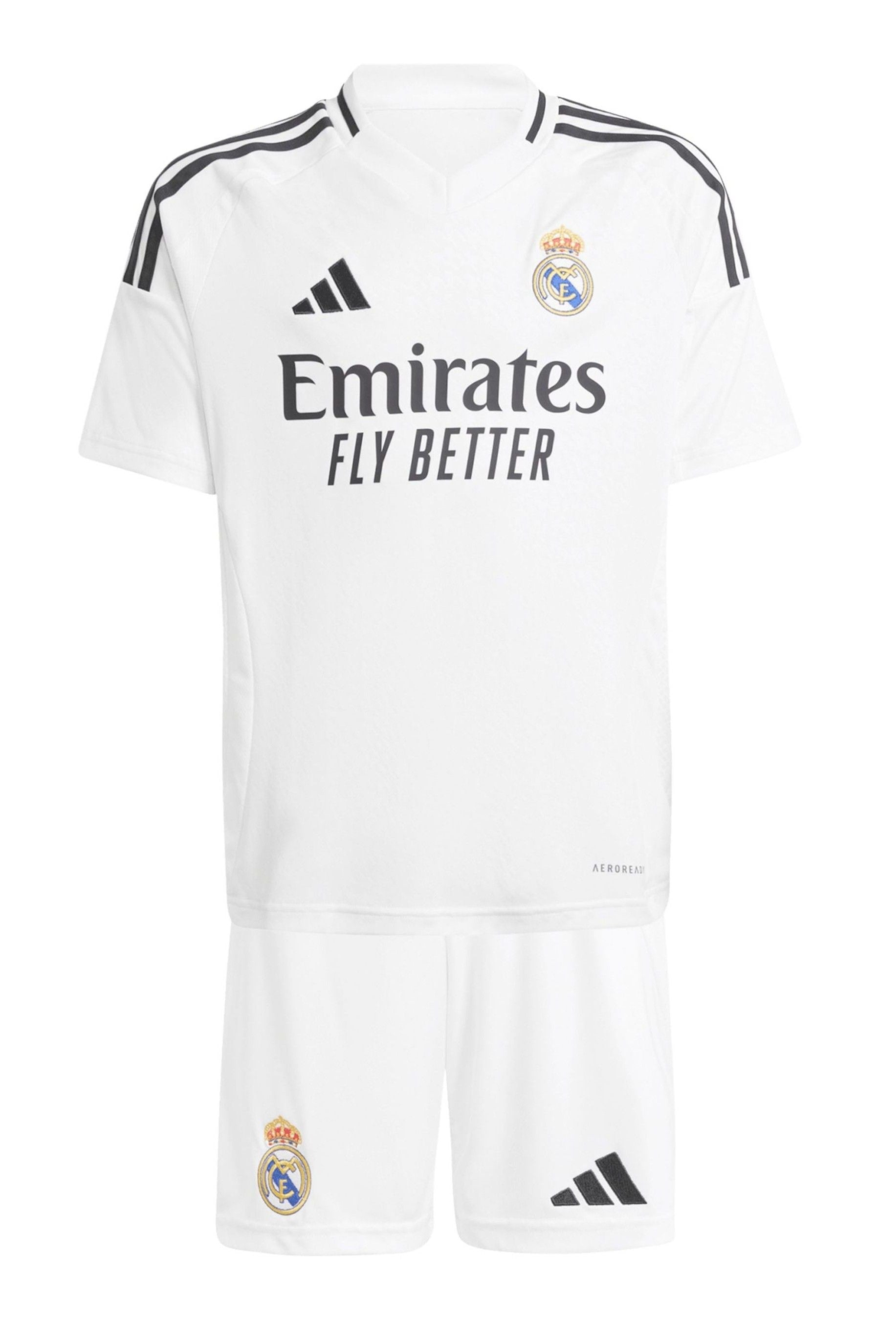 adidas White Real Madrid adidas Home Youthkit 2024-25 with Mbappé 9 Printing