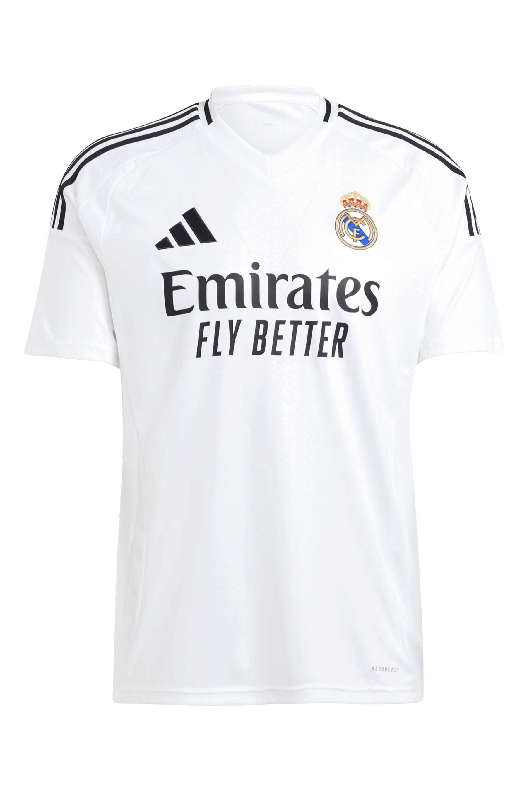 adidas Pearl White Real Madrid Home Shirt 2024-25 with Mbappé 9 Printing