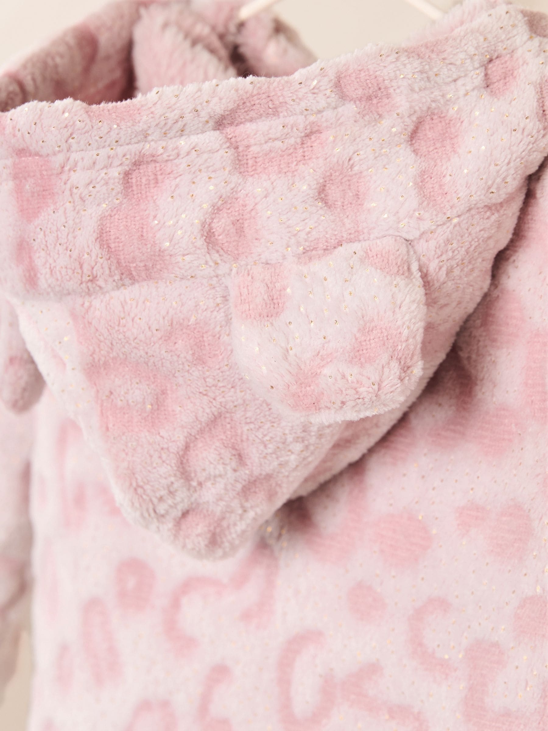 Pink Leopard Print Baby Soft Touch Fleece Sleepsuit (0-24mths)