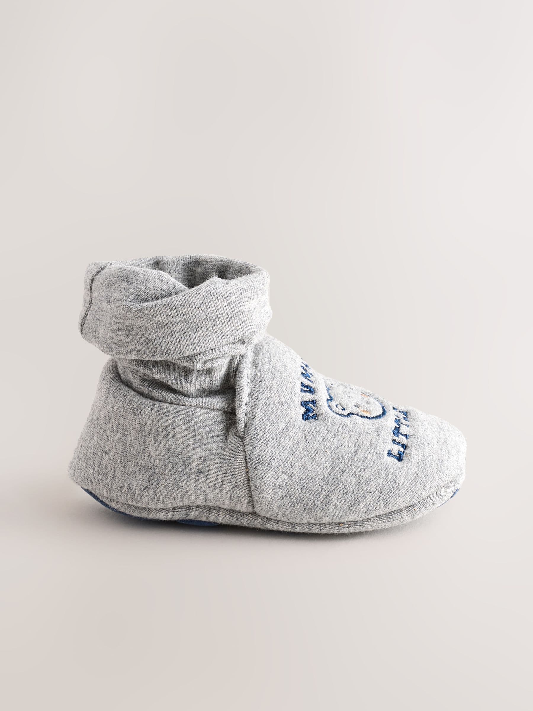 Blue Mummy And Daddy Baby Booties Socks 2 Pack (0-2mths)