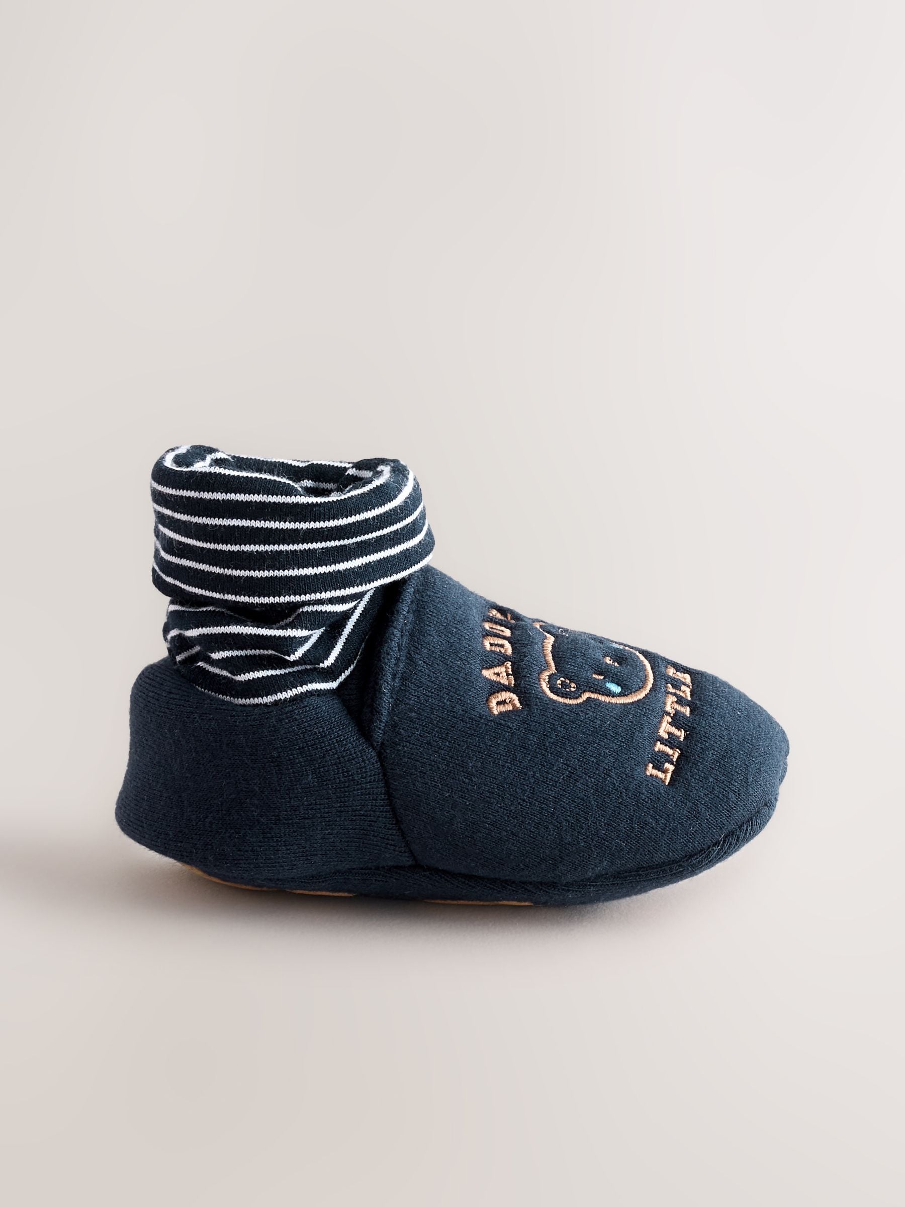 Blue Mummy And Daddy Baby Booties Socks 2 Pack (0-2mths)