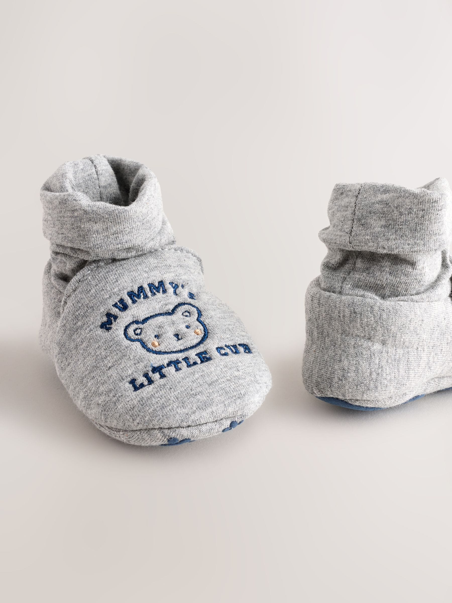 Blue Mummy And Daddy Baby Booties Socks 2 Pack (0-2mths)