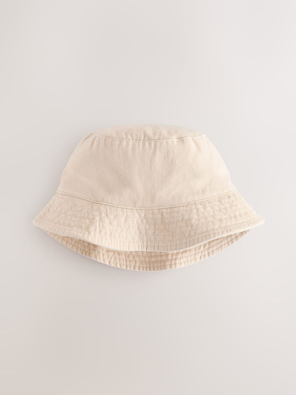 Cream Bucket 100% Cotton Hat (3mths-16yrs)