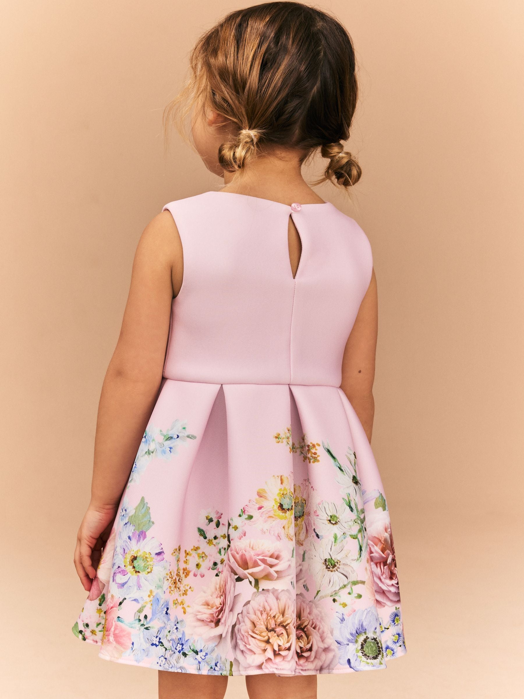 Pink Sleeveless Floral Party Dress (3mths-7yrs)