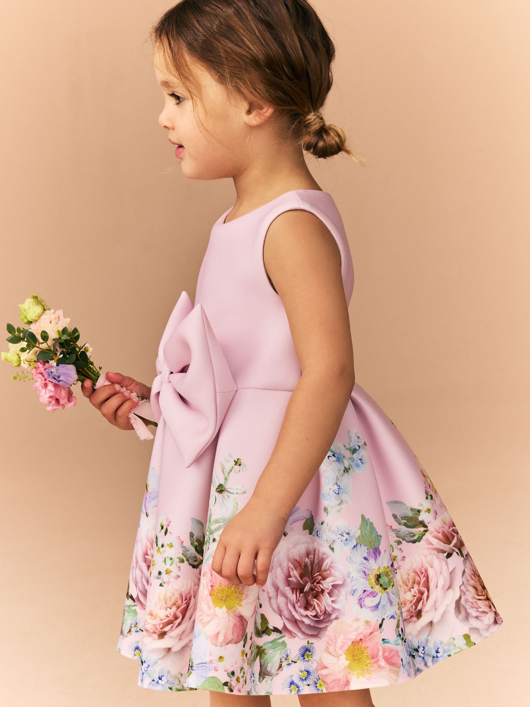 Pink Sleeveless Floral Party Dress (3mths-7yrs)