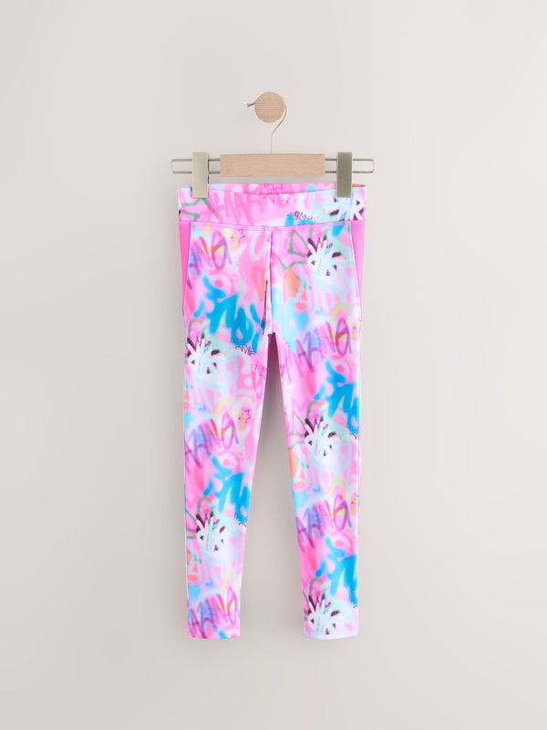 Pink Graffiti Sports Leggings (3-16yrs)